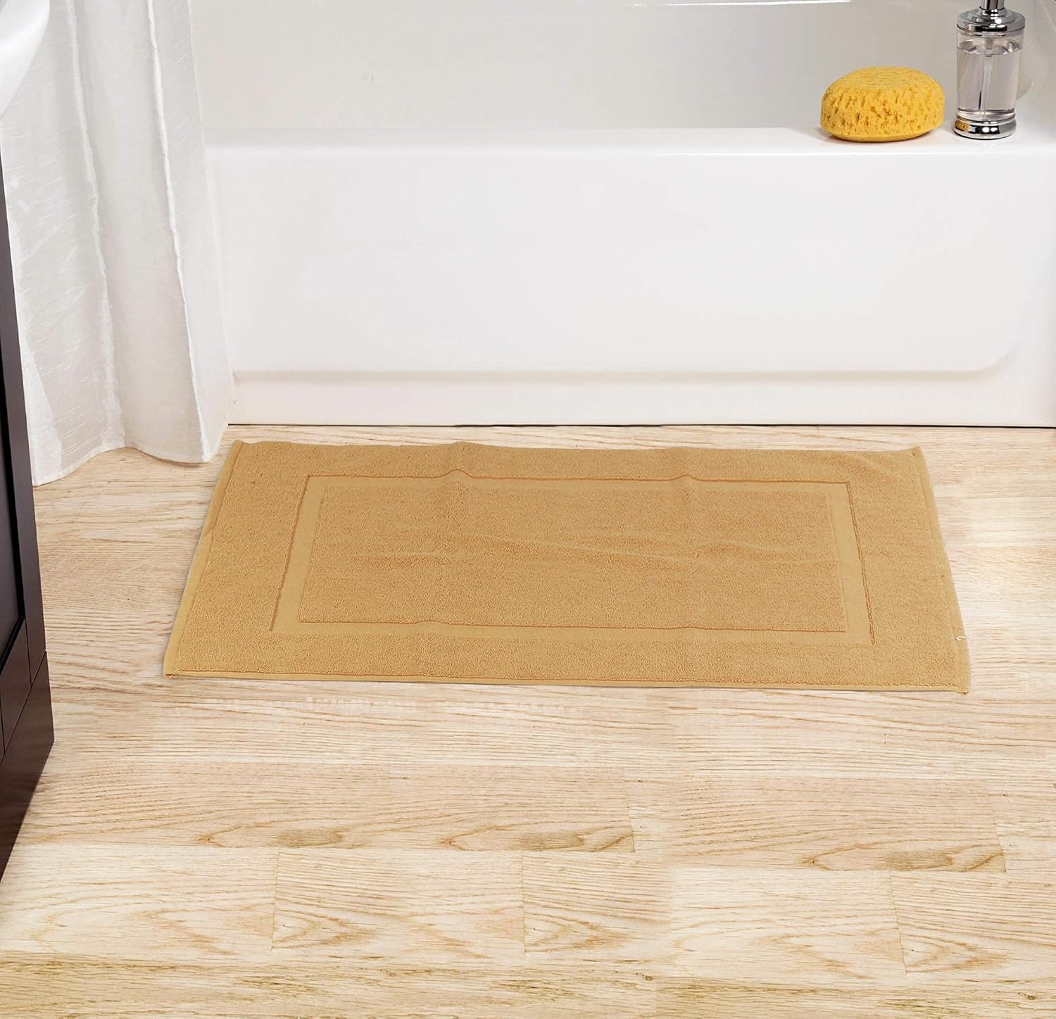 Utopia Towels Cotton Banded Rug 21x34 Inches Champagne 2 Pack