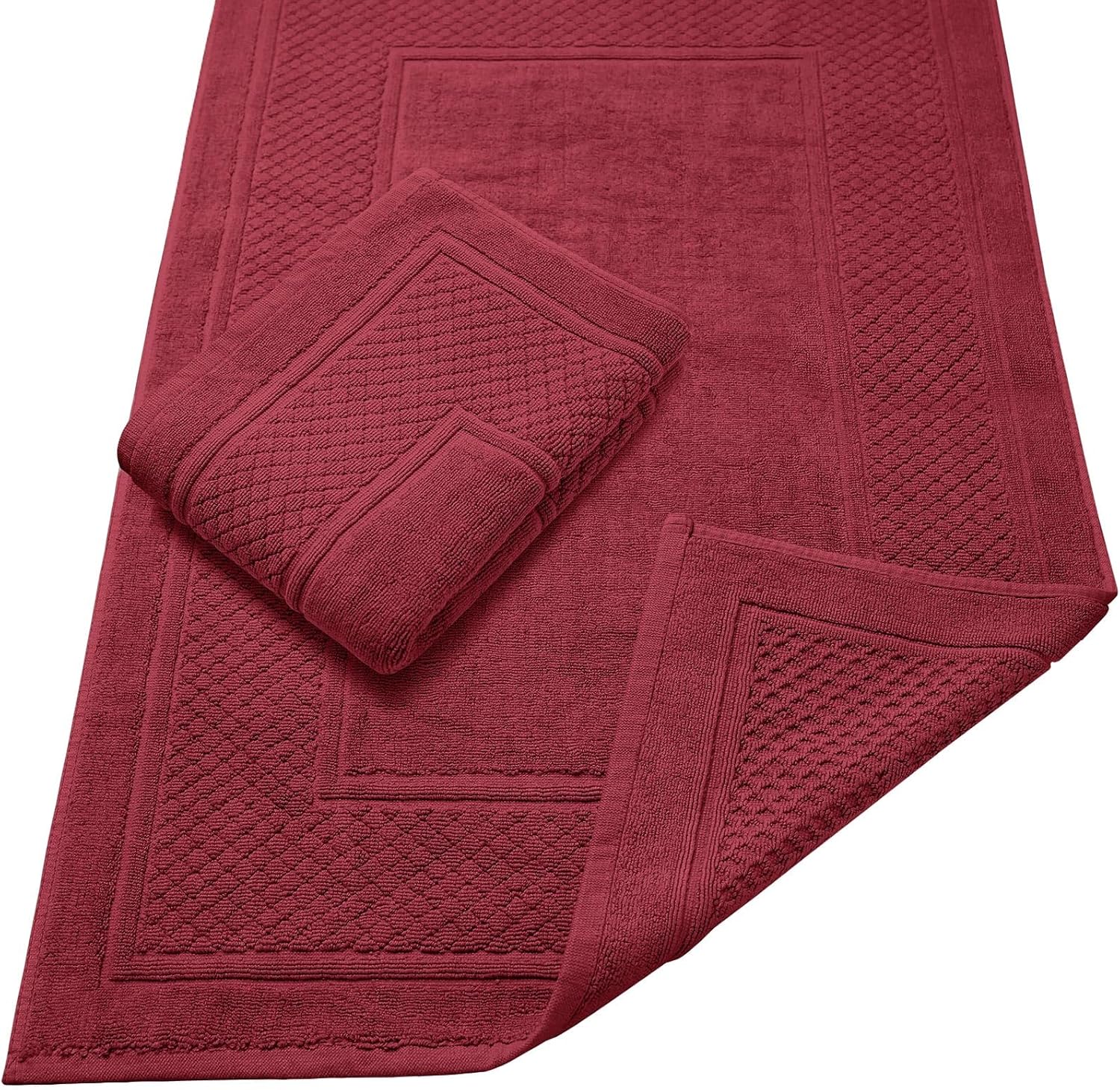 Avalon Towels Red Bath Mat Set of 2 22x34 Inches