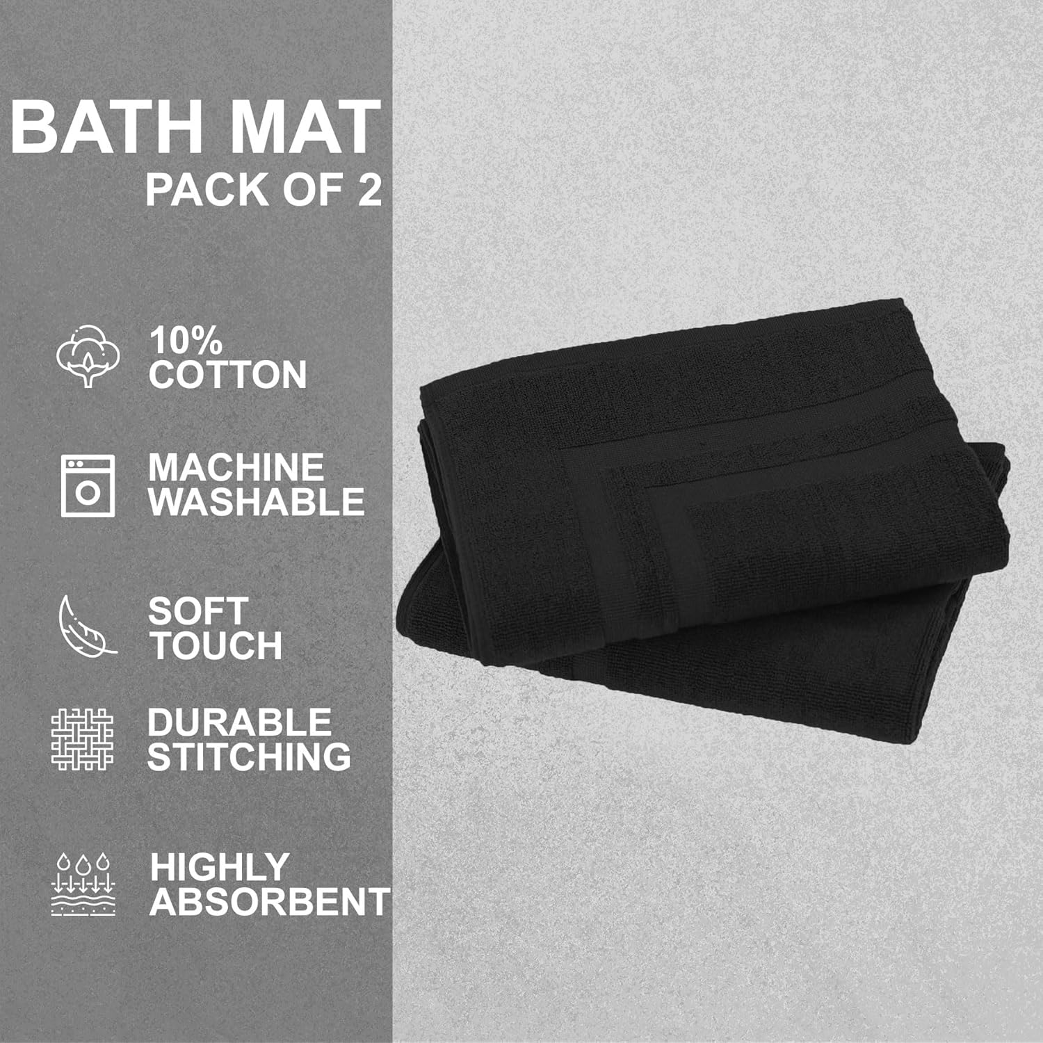 GOLD TEXTILES Premium Bath Mat Set - 2 Pack