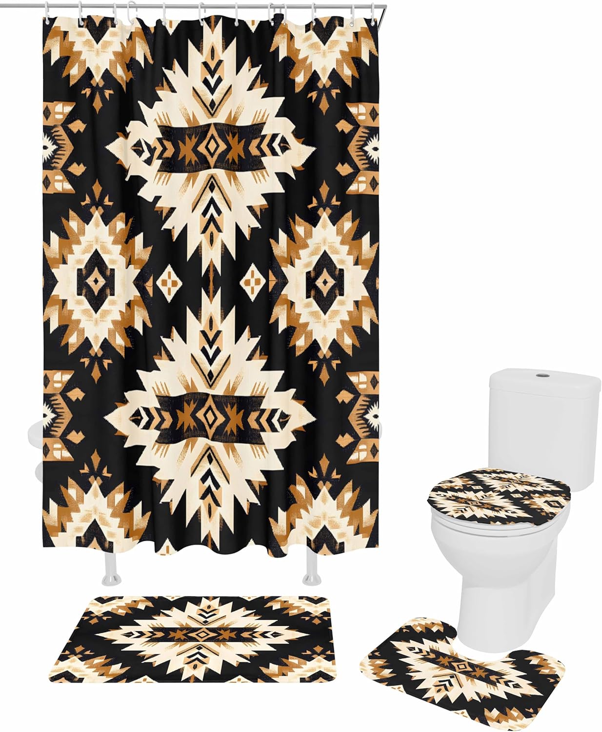 ZOE GARDEN Southwestern Aztec Bathroom Set 1