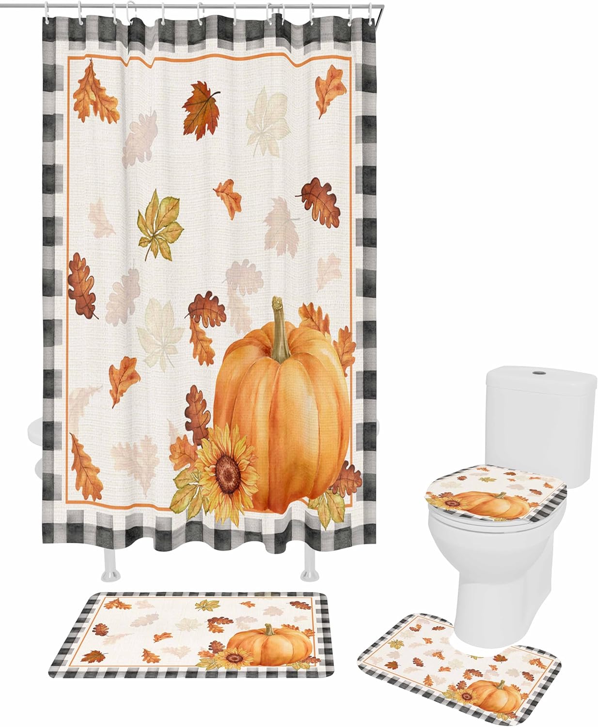 ZOE GARDEN Thanksgiving Bath Set - 72x72 Inches