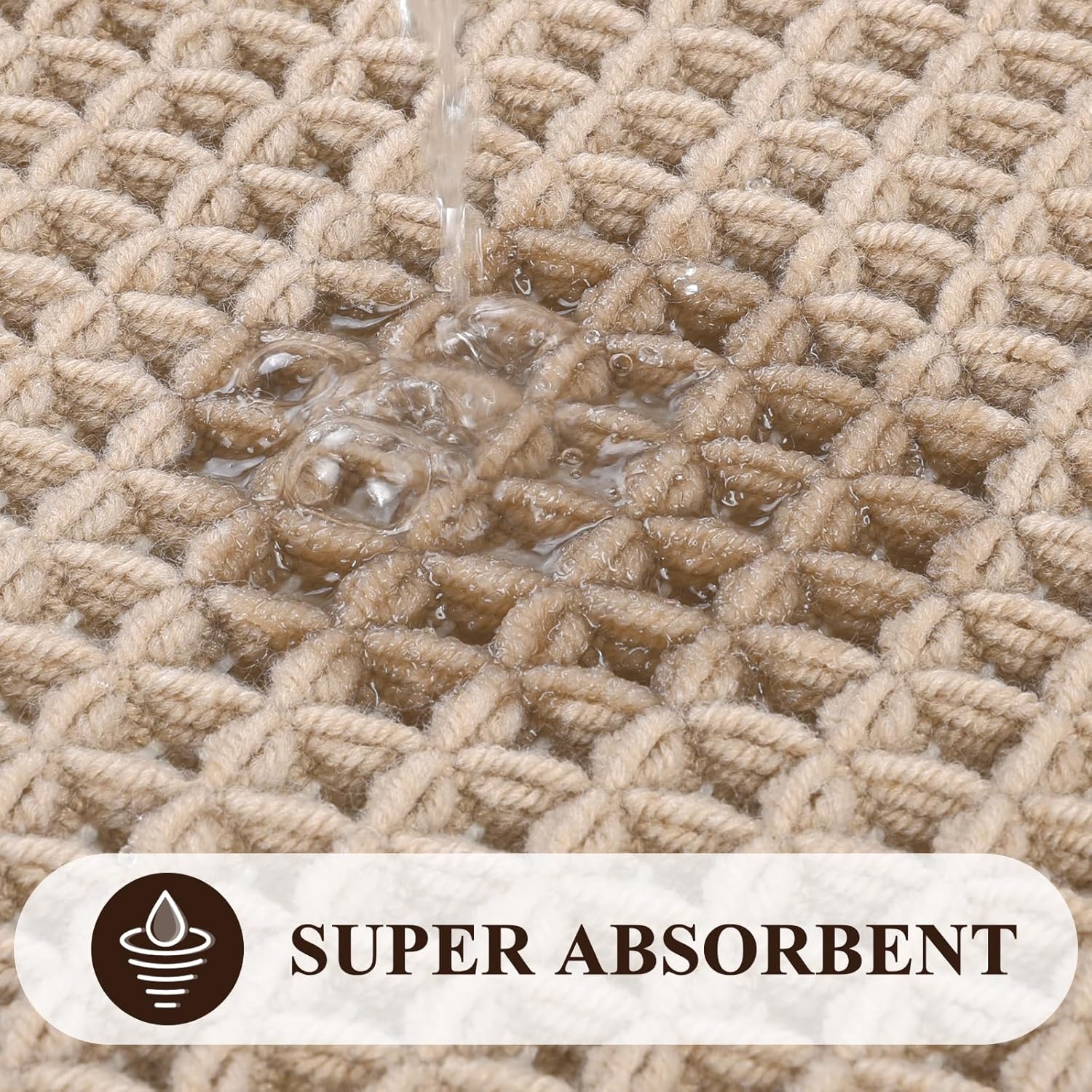 Pauwer 3 Piece Waffle Bath Rug Set Khaki