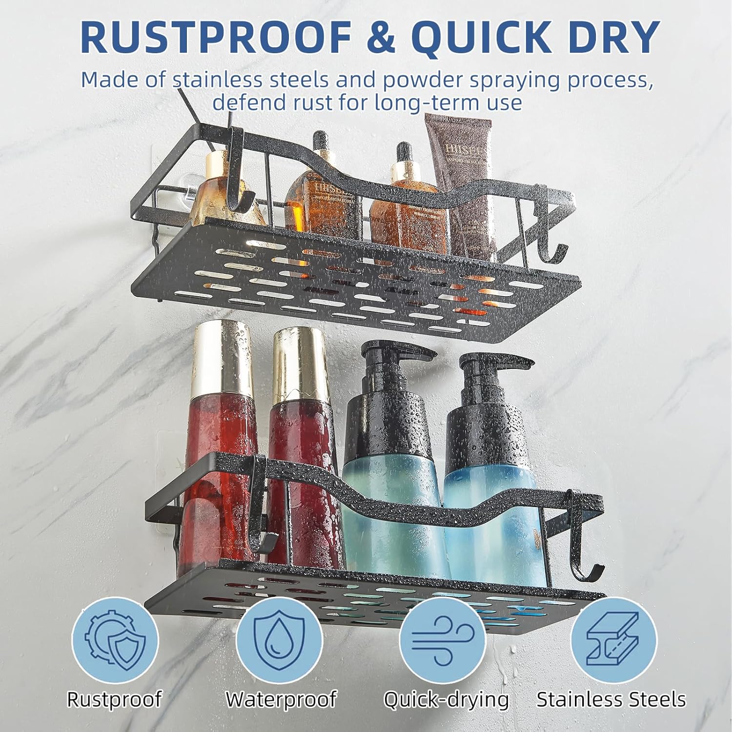Stainless Shower Caddy Organizer - Pack of 2