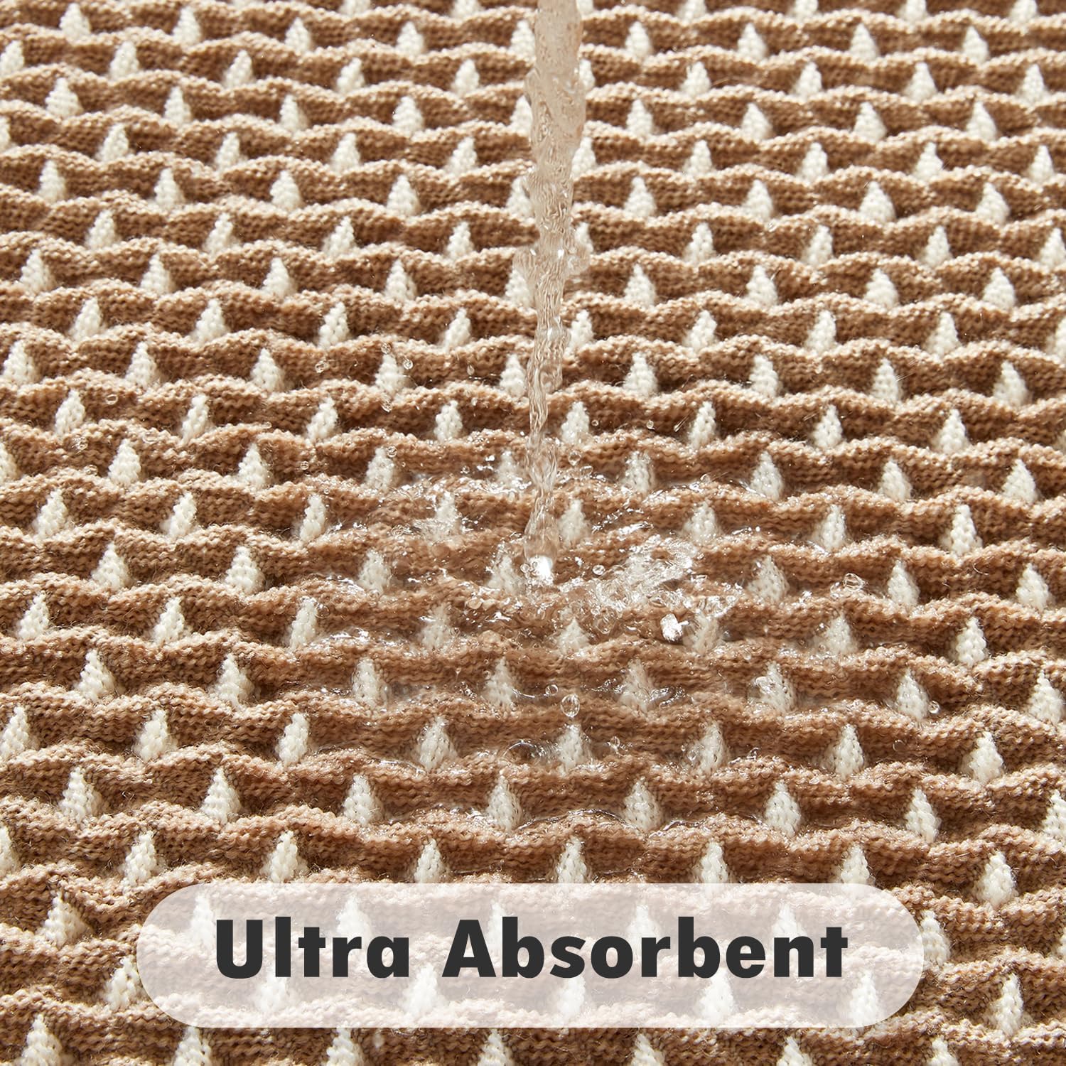 Boho Style Khaki and White Bath Rug 24x16