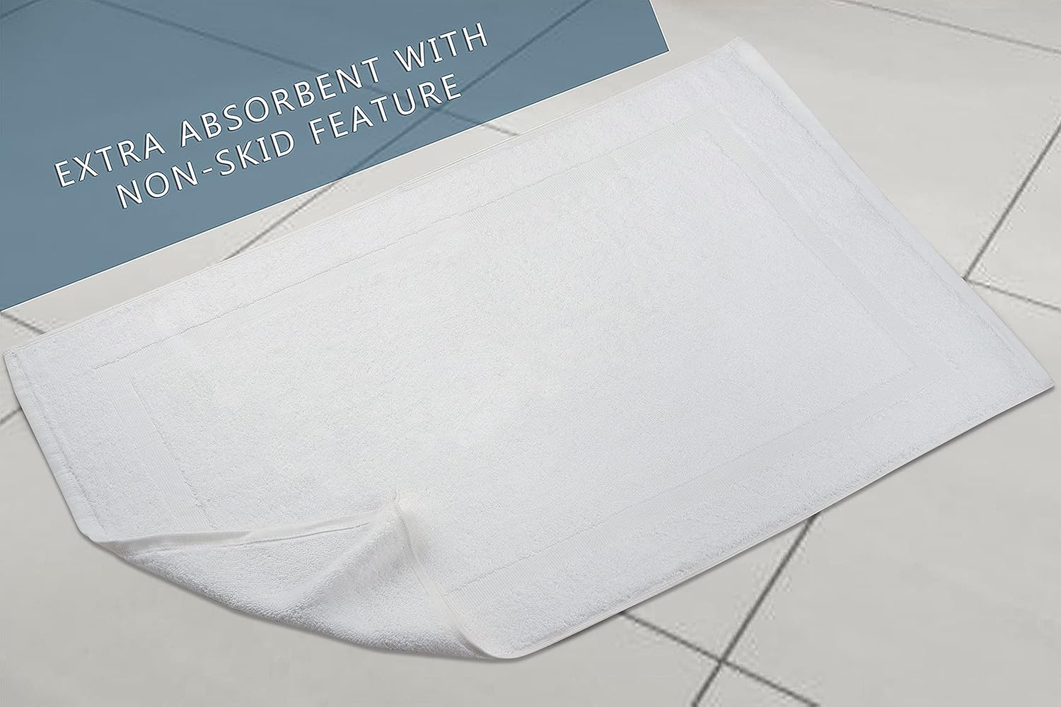 TOALLA 12 Pack 100 Cotton White Bath Mat Towel 18x25 Inches