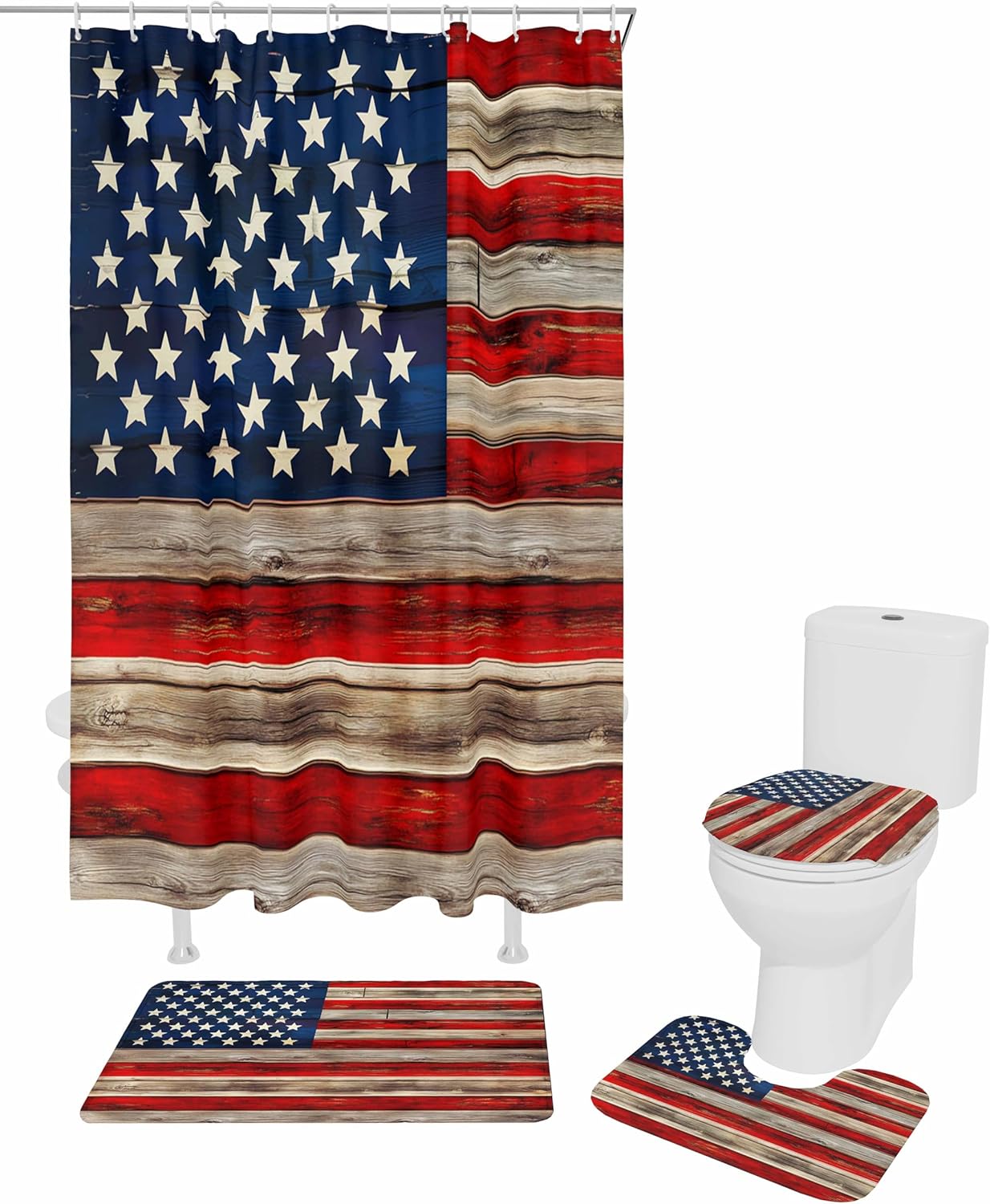 ZOE GARDEN American Flag Bathroom Set