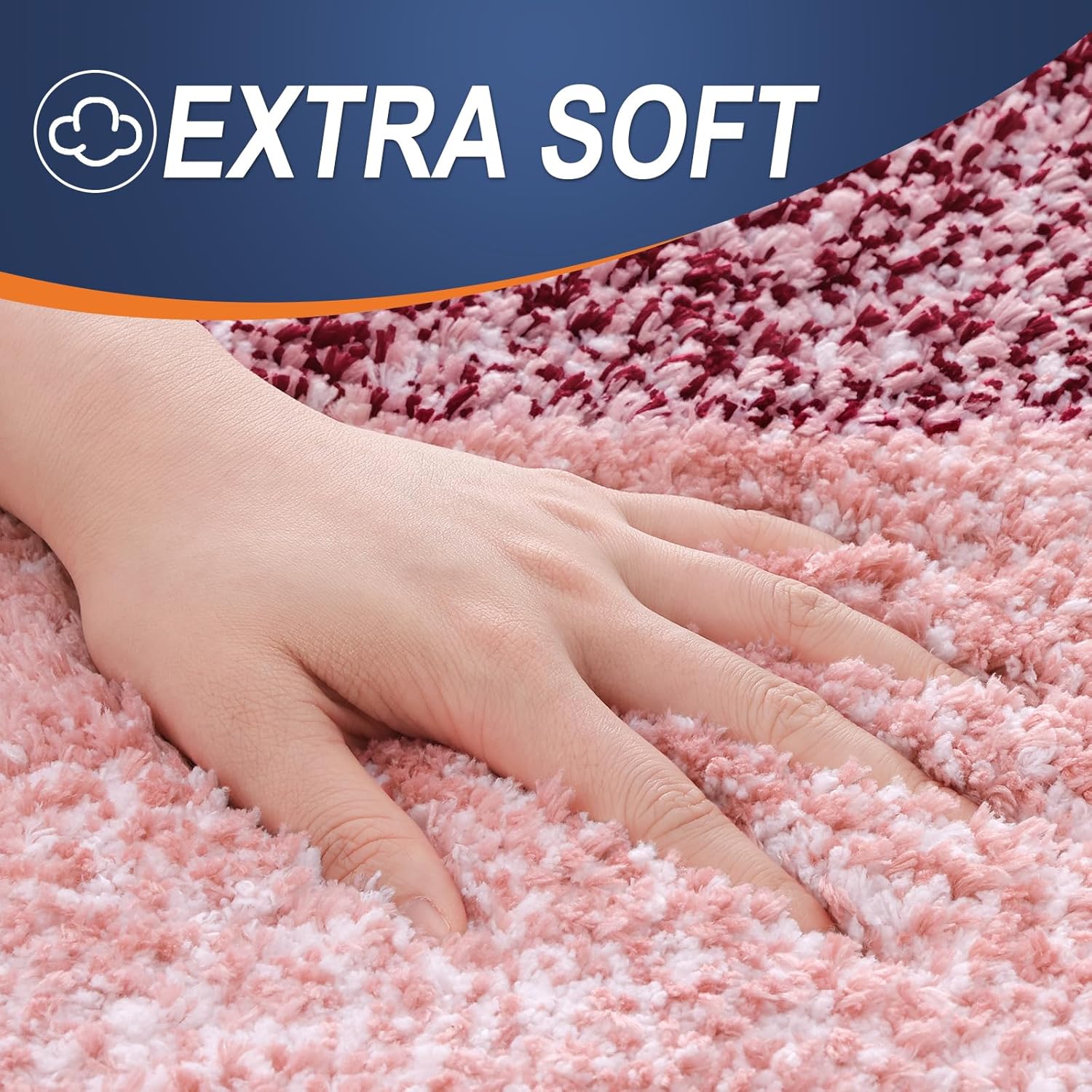 OLANLY Red Microfiber Bath Mat 47x17 Quick Dry