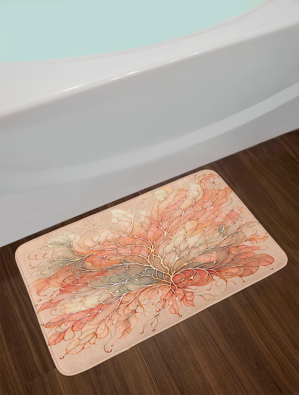 Ambesonne Peach Bath Mat - 302 x 20 Inches Plush Decor