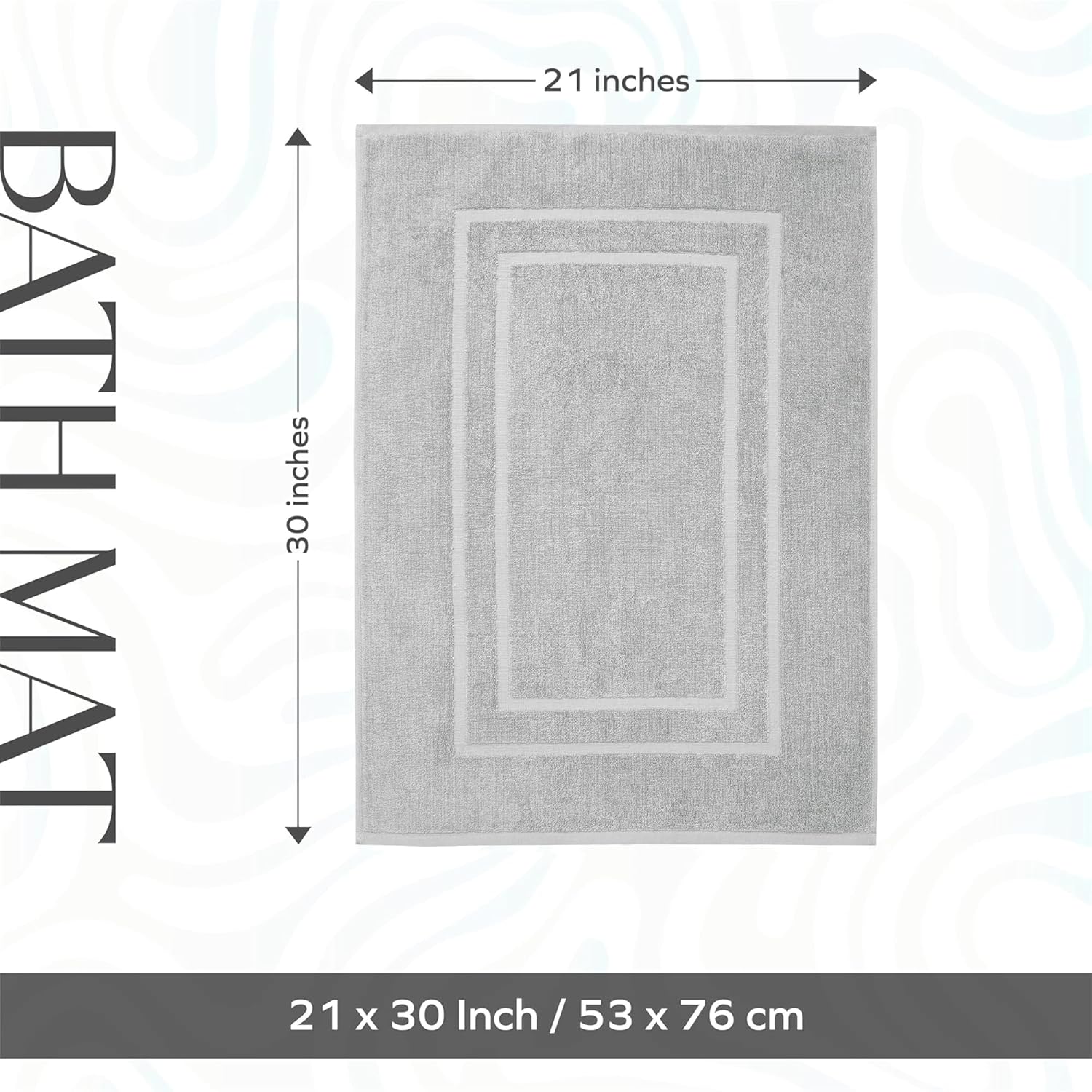Feather Stitch 2 Piece Bath Mat Set - Silver Birch
