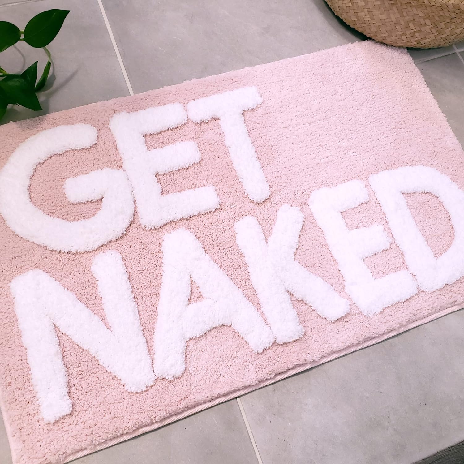 New Mungo Get Naked Bath Mat Pink - 31 x 20