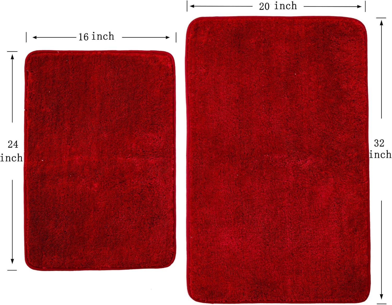DSHXL 2 Piece Bath Rug Set Non-Slip Microfiber Mats