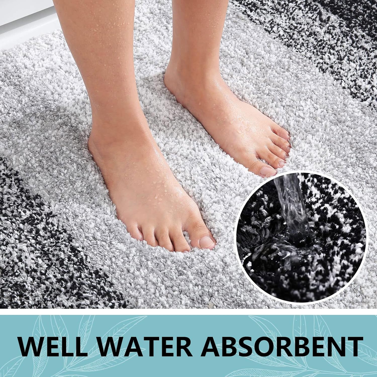 Arotive Microfiber Bath Mat 24 x 16 Black