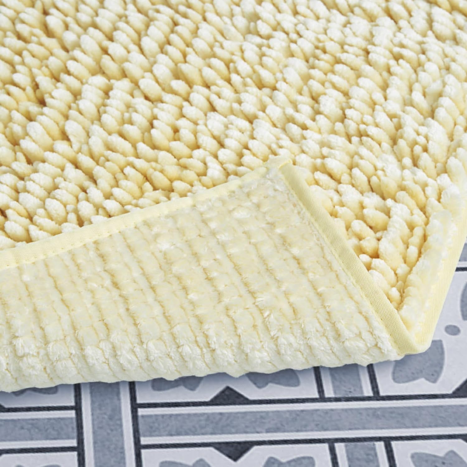 Laura Ashley Butter Chenille Bath Mat Yellow 20x34