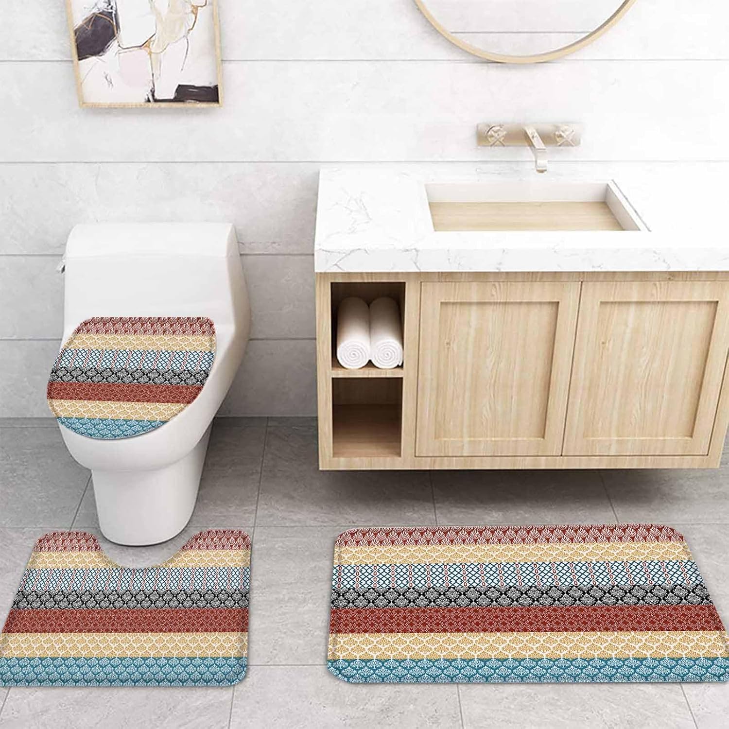 ZOE GARDEN Boho Orange Bathroom Set