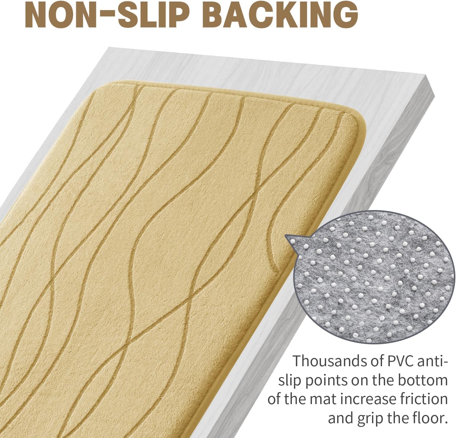 YIHOUSE 5 Piece Memory Foam Bath Mat Set