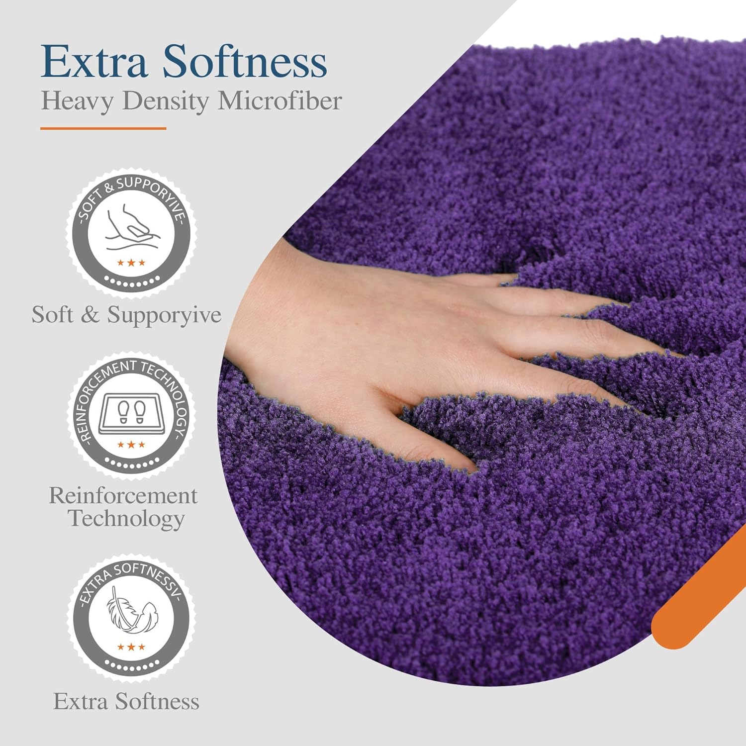 Walensee Bath Rug Non Slip Dark Purple 20x32