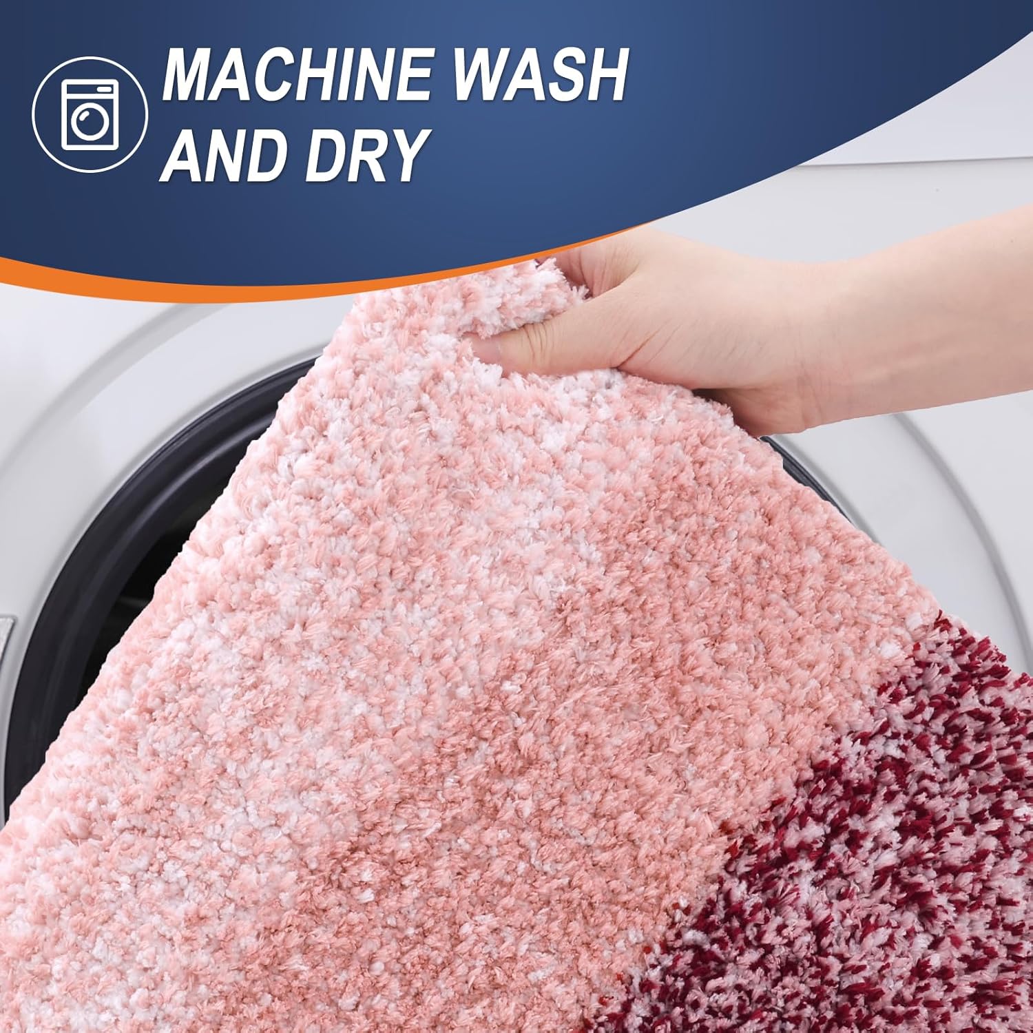 OLANLY Red Microfiber Bath Mat 47x17 Quick Dry