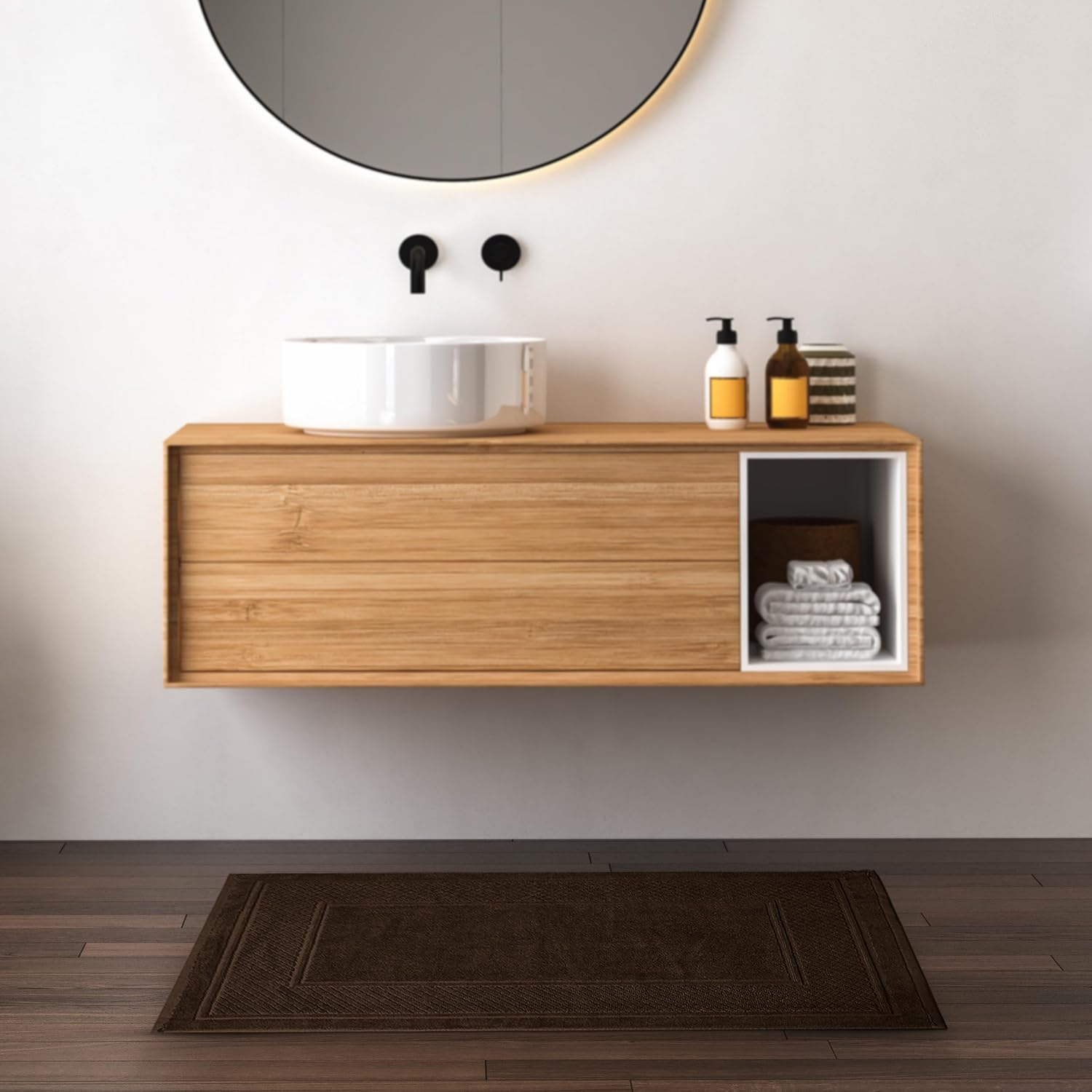 Avalon Towels Brown Bath Mat Set of 2 1