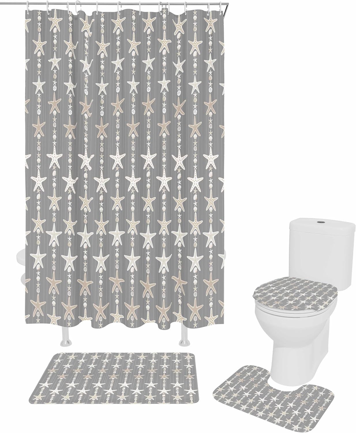ZOE GARDEN Starfish Grey Bathroom Set 1