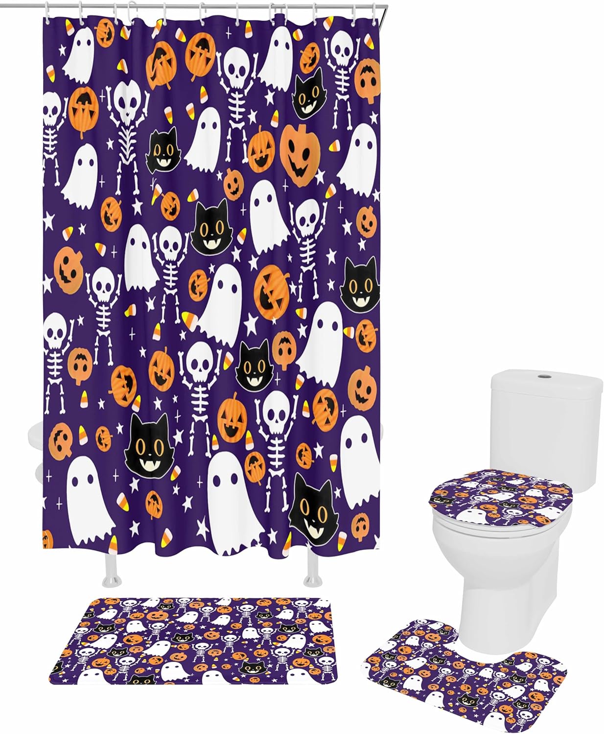 ZOE GARDEN Halloween Purple Bathroom Set