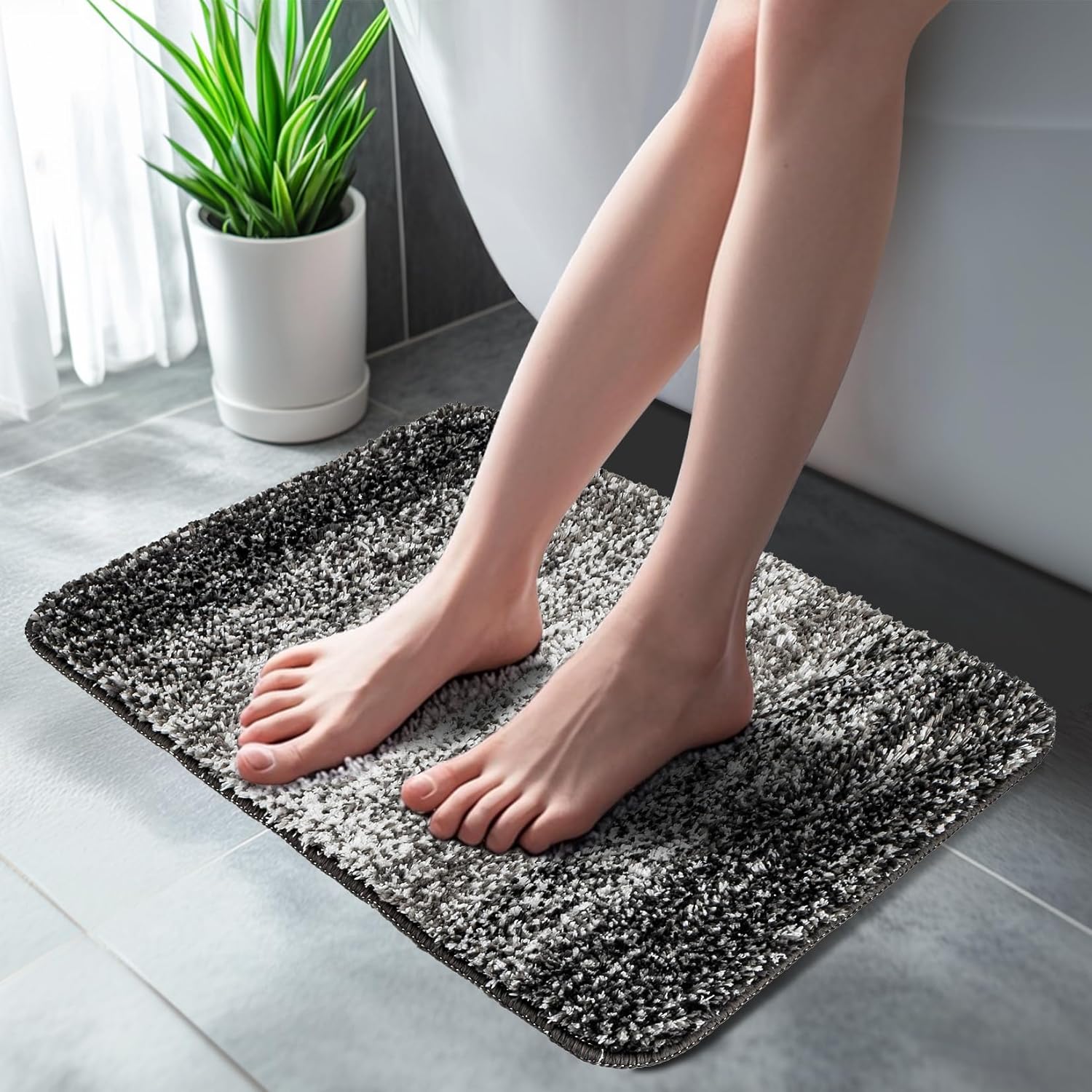 Rainflow 16x24 Inch Grey Absorbent Bath Mat