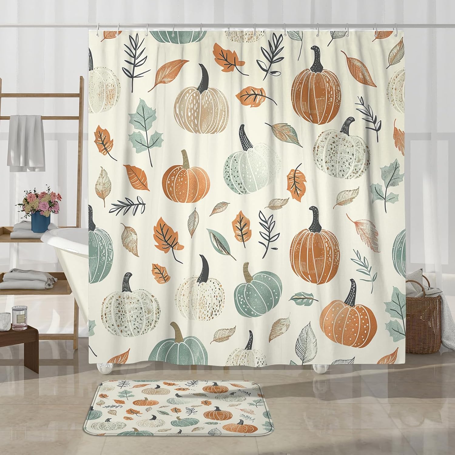 4PCS Fall Kids Pumpkin Bath Accessory Set