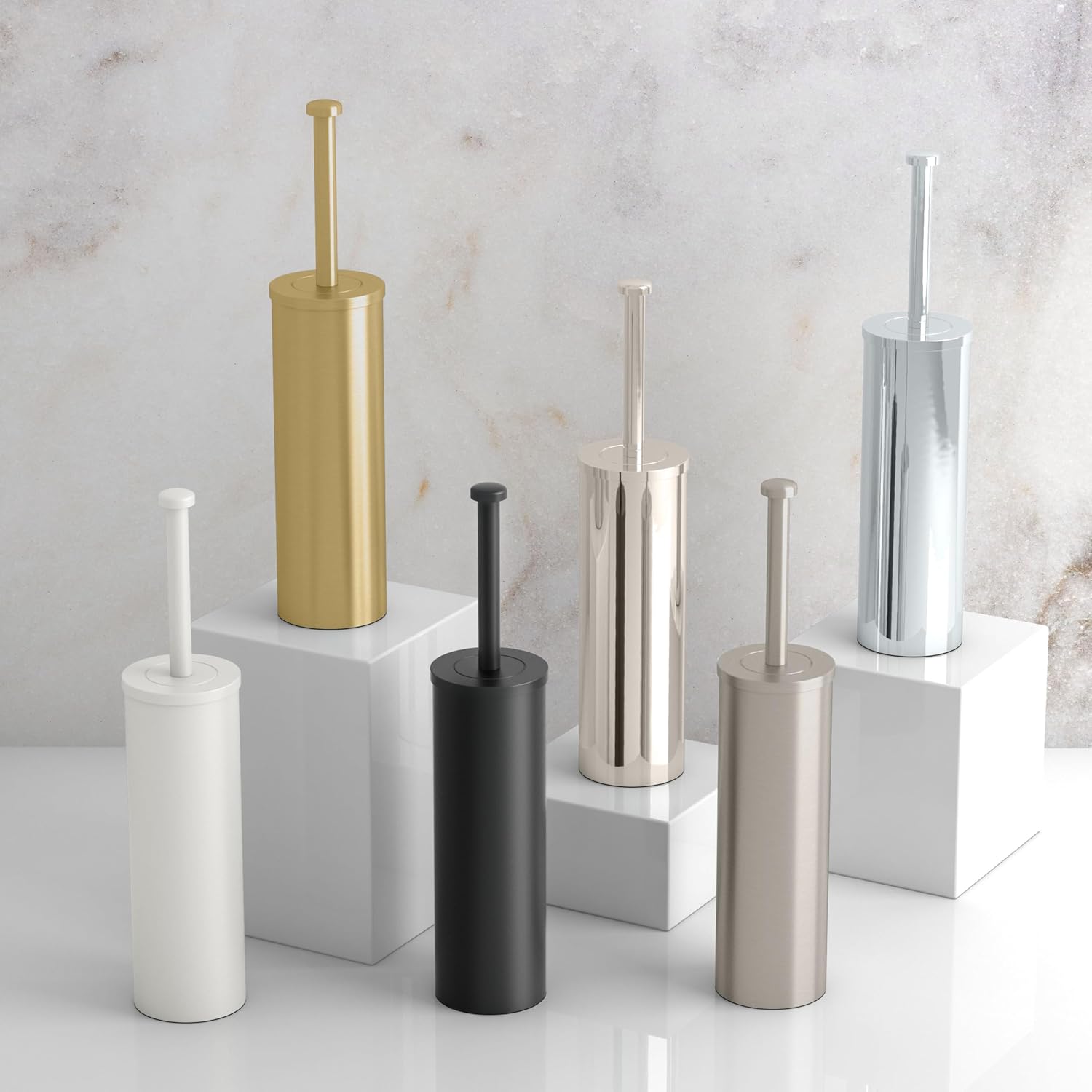 Gatco 1481B Latitude II Slender Toilet Brush Holder in Gold