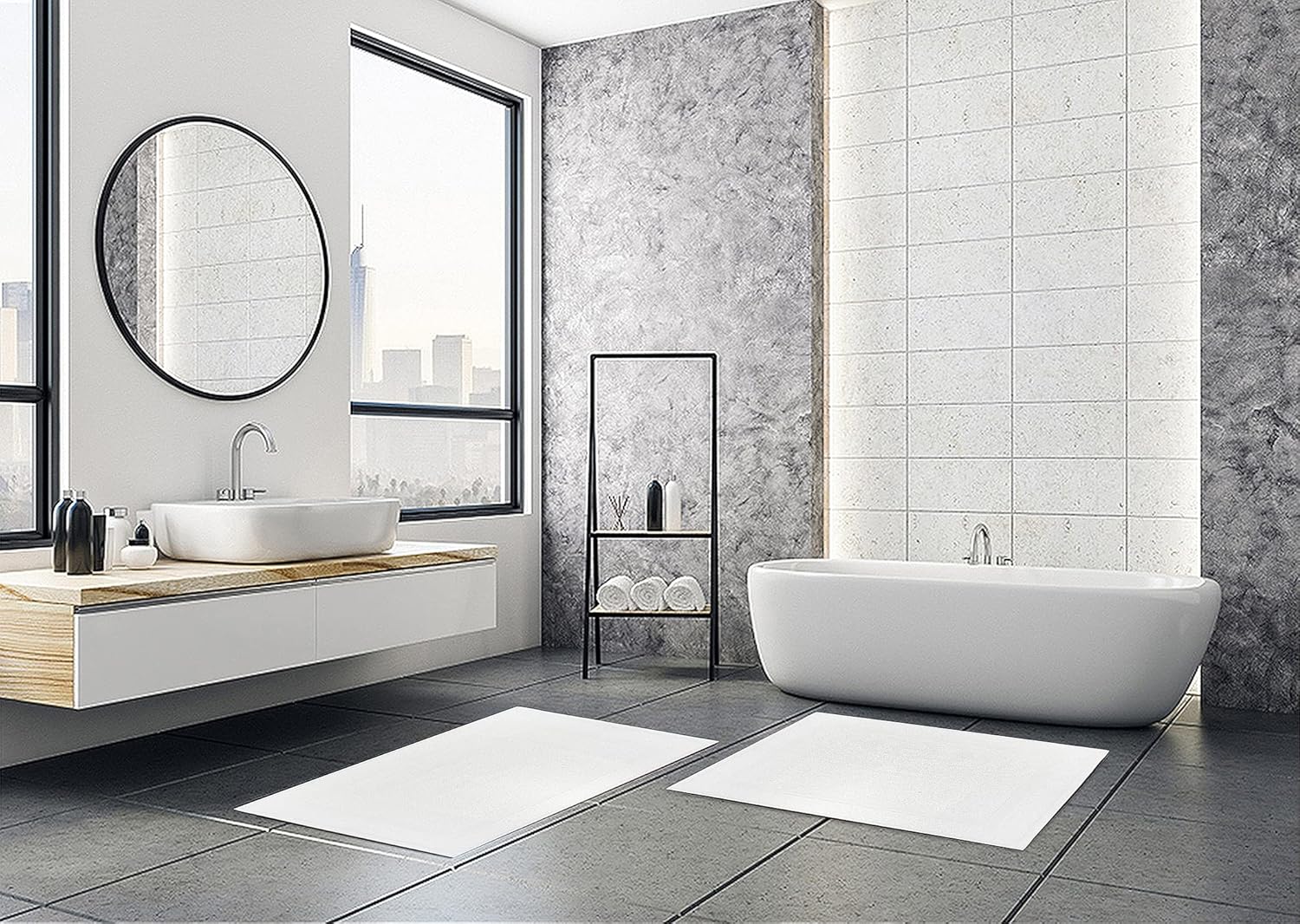 TOALLA 12 Pack 100 Cotton White Bath Mat Towel 18x25 Inches