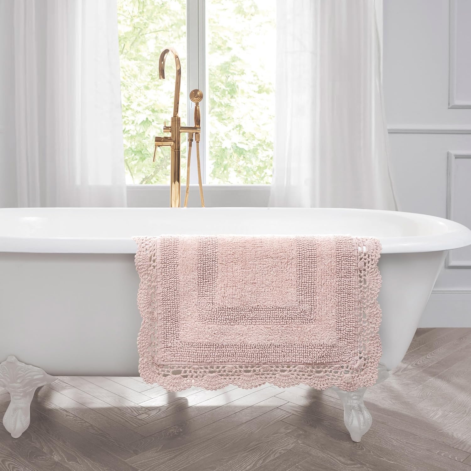 Laura Ashley Dusty Pink Cotton Bath Mat 21x34