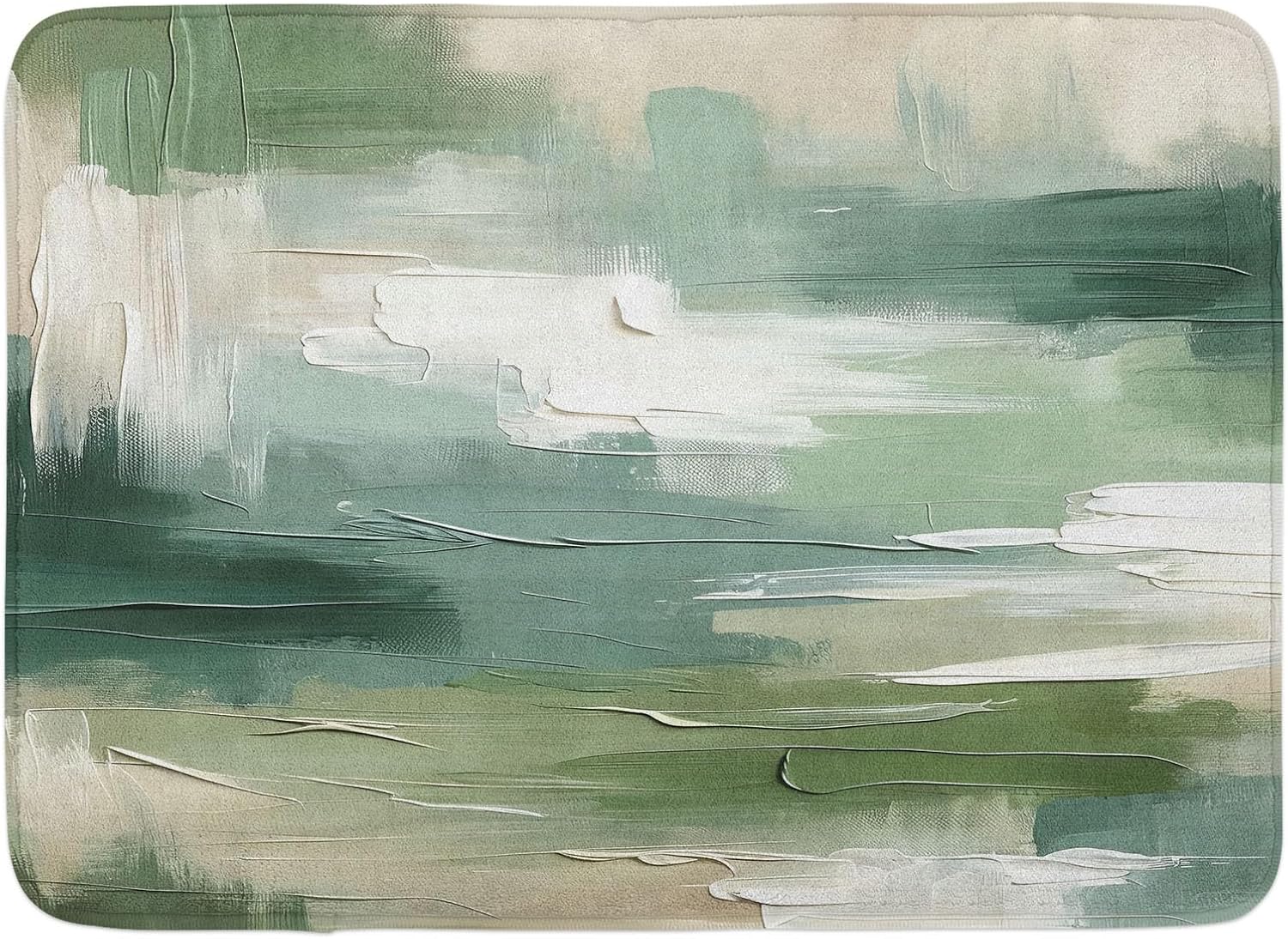 Ambesonne Green Bath Mat with Abstract Print Non Slip Plush