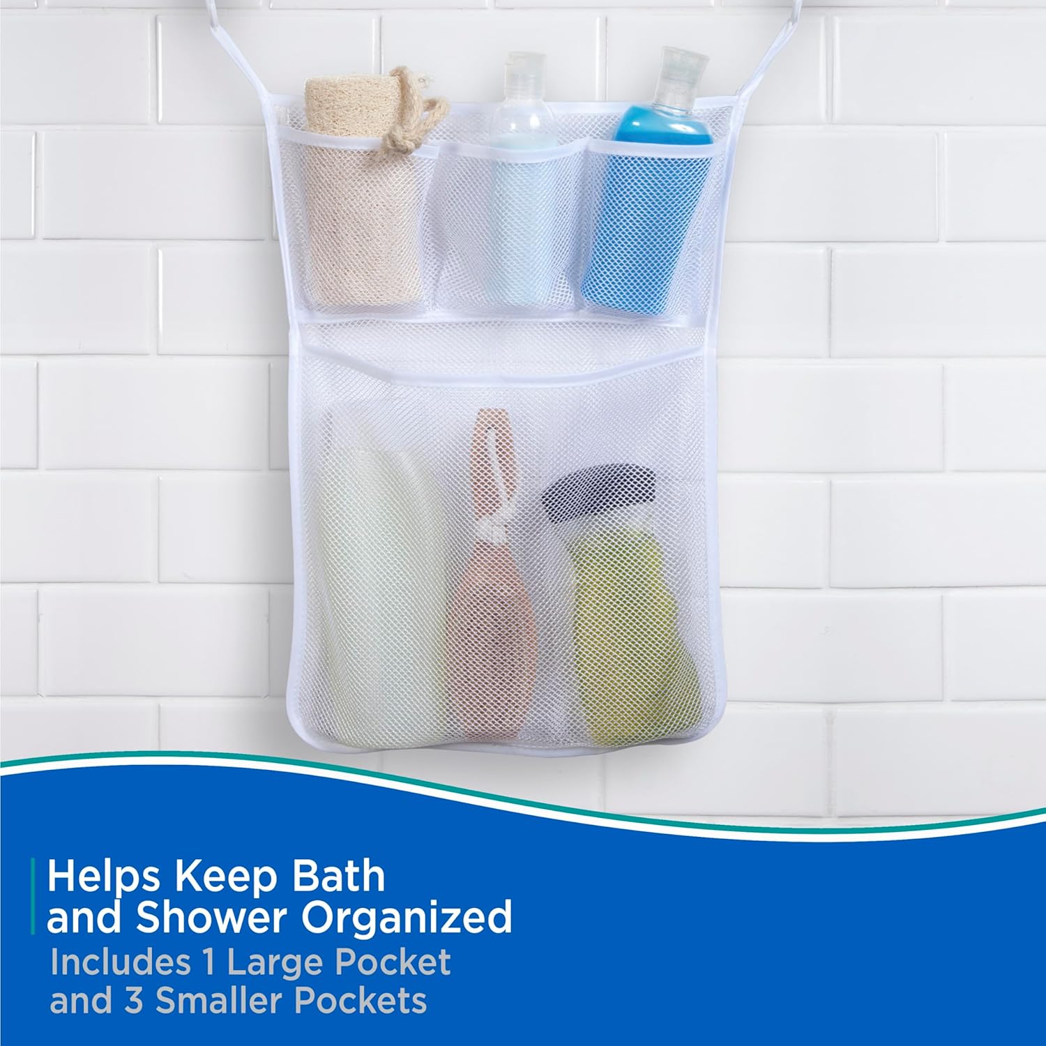 Kenney Hanging Mesh Suction Shower Caddy White