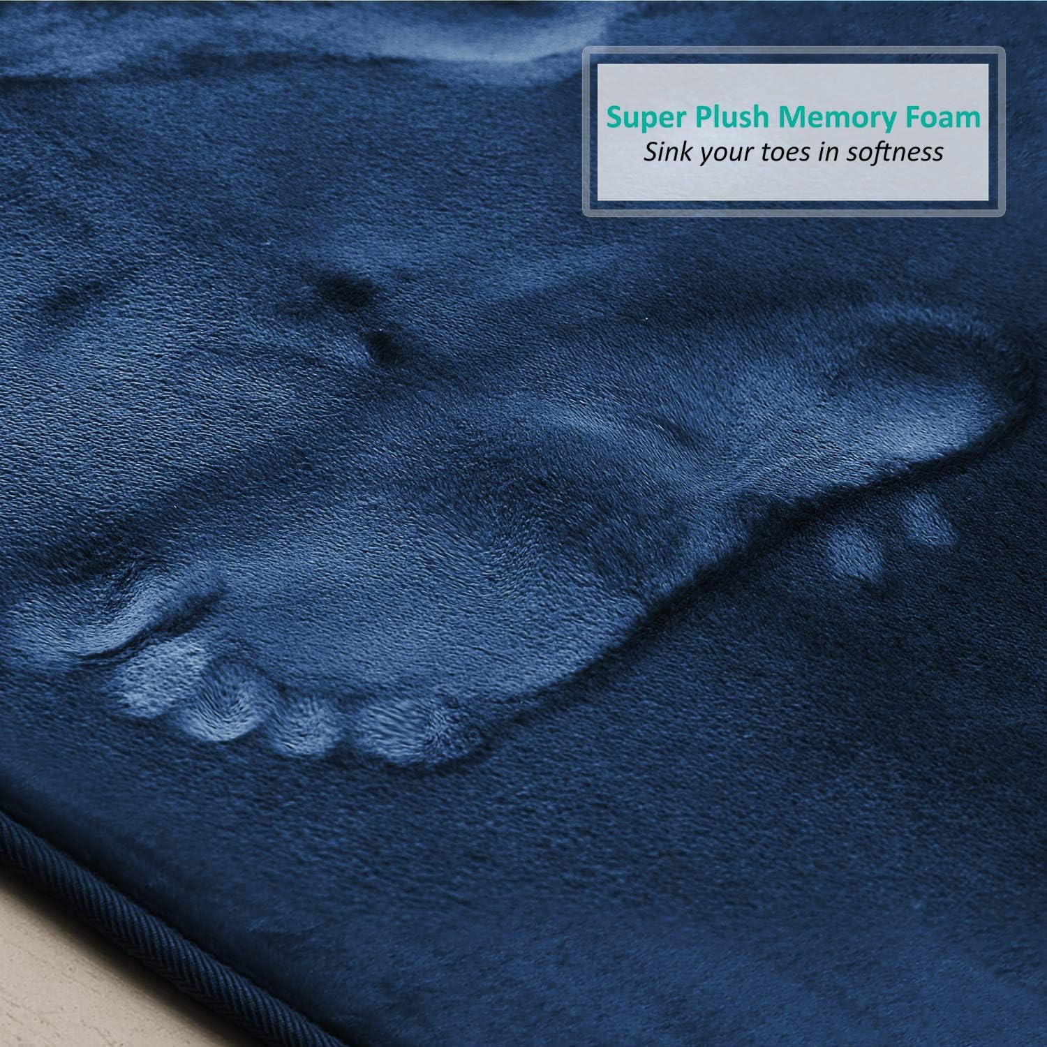 Clara Clark 3 Piece Velvet Bath Mat Set - Non-Slip Dries Quickly