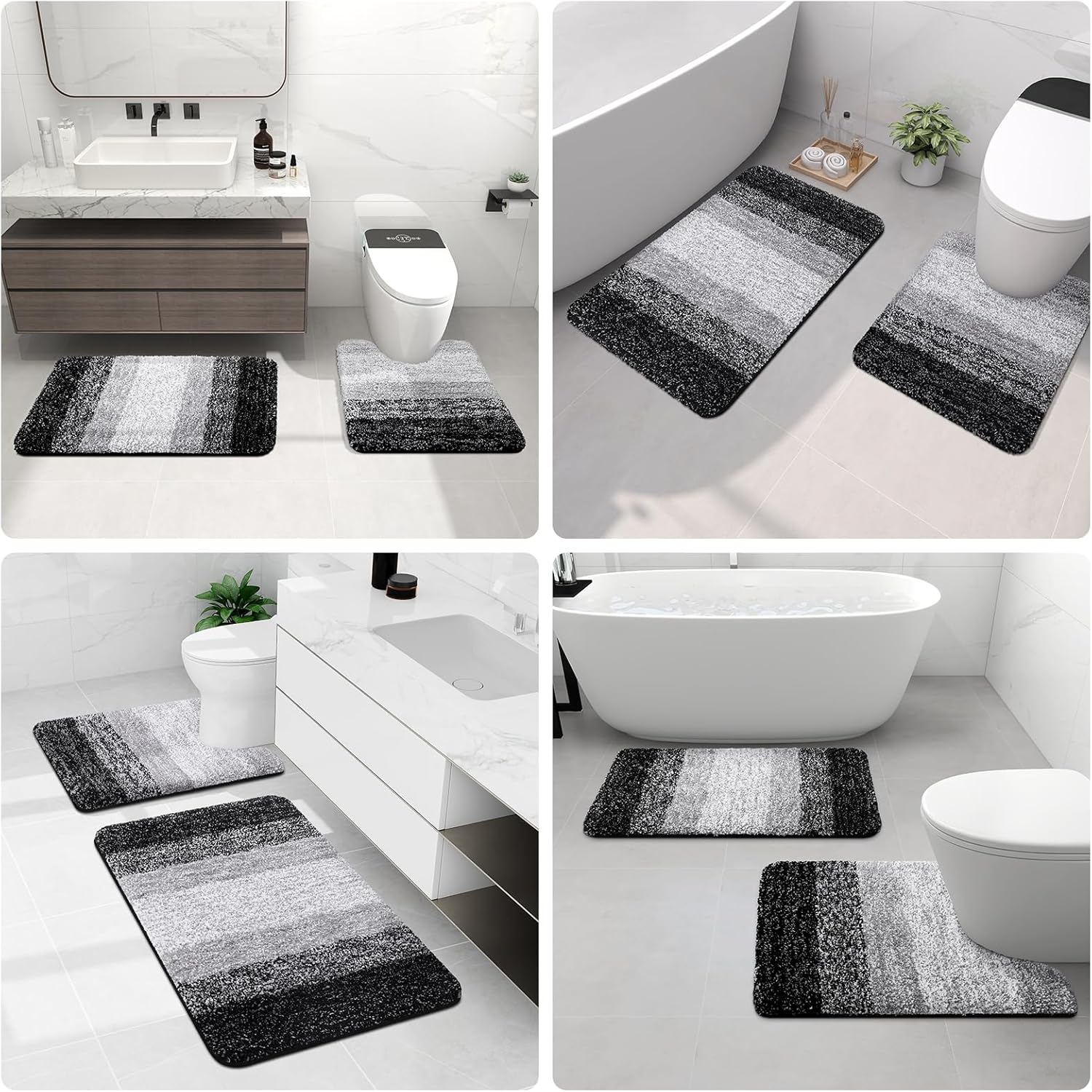 Arotive Microfiber Bath Mat 24 x 16 Black