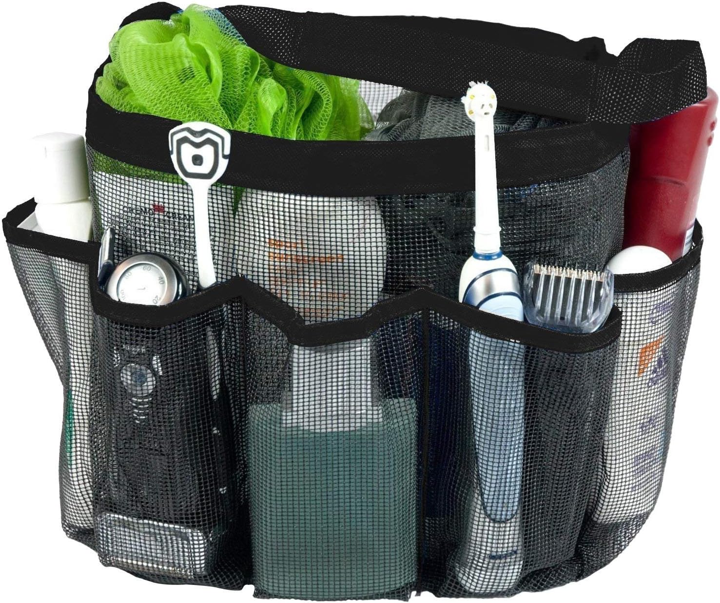 VousNous Mesh Shower Caddy with 8 Compartments Black