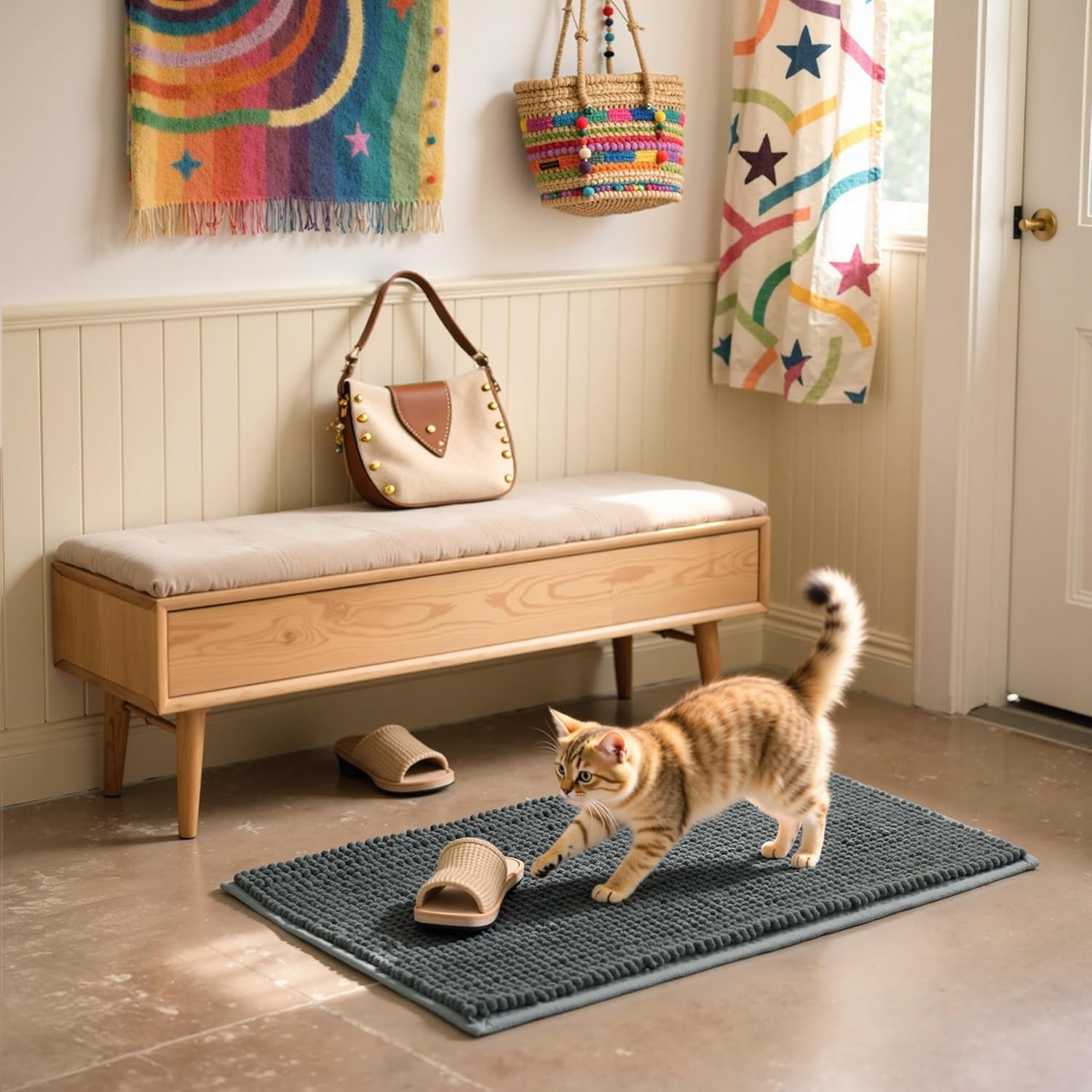 SUBRTEX 16 x 24 Inch Chenille Bath Rug Soft Plush