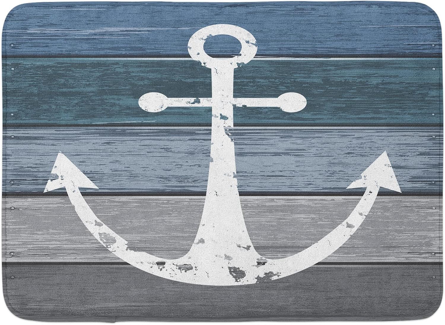 Ambesonne Anchor Bath Mat - Nautical Style 302 x 20 Plush Mat