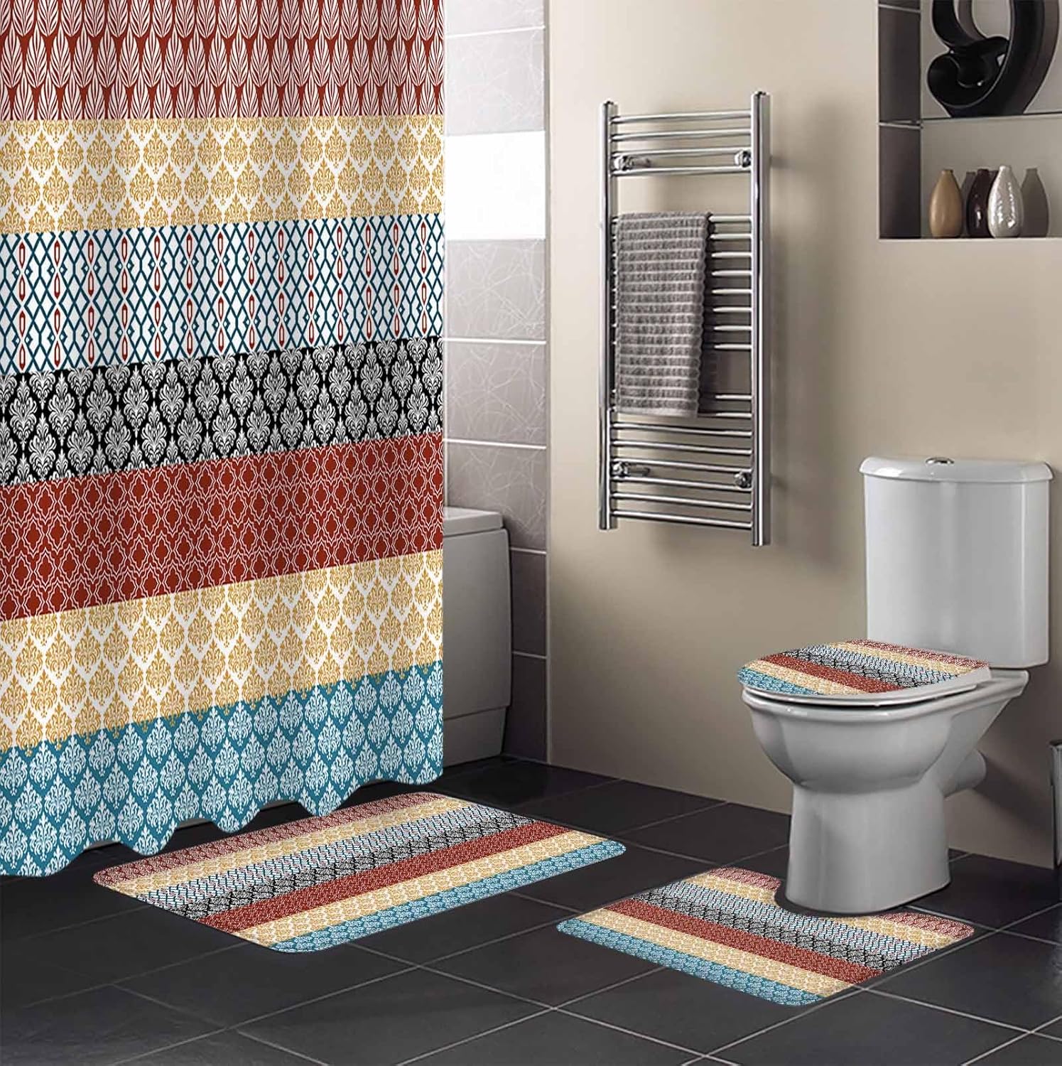 ZOE GARDEN Boho Orange Bathroom Set