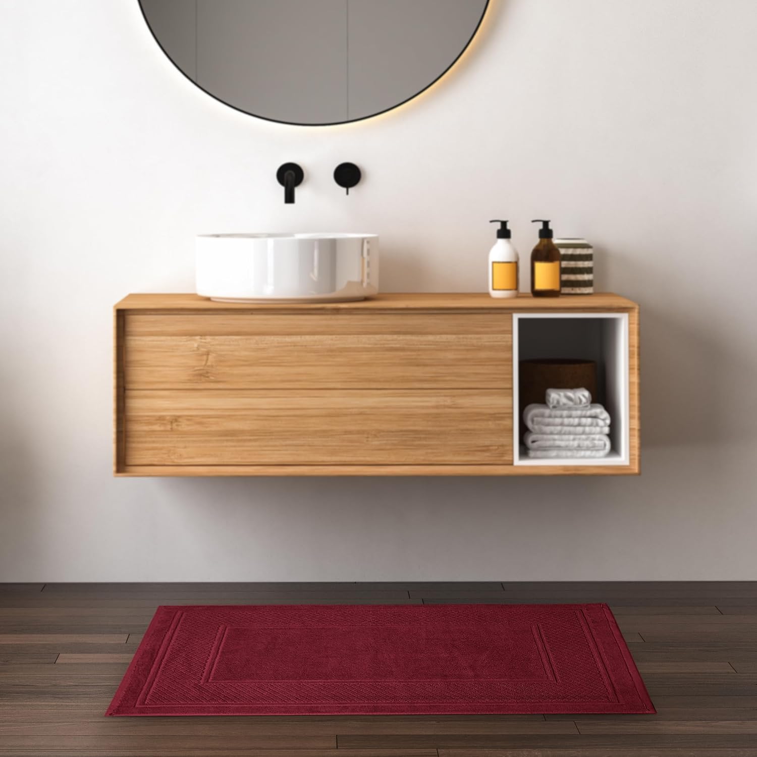 Avalon Towels Red Bath Mat Set of 2 22x34 Inches
