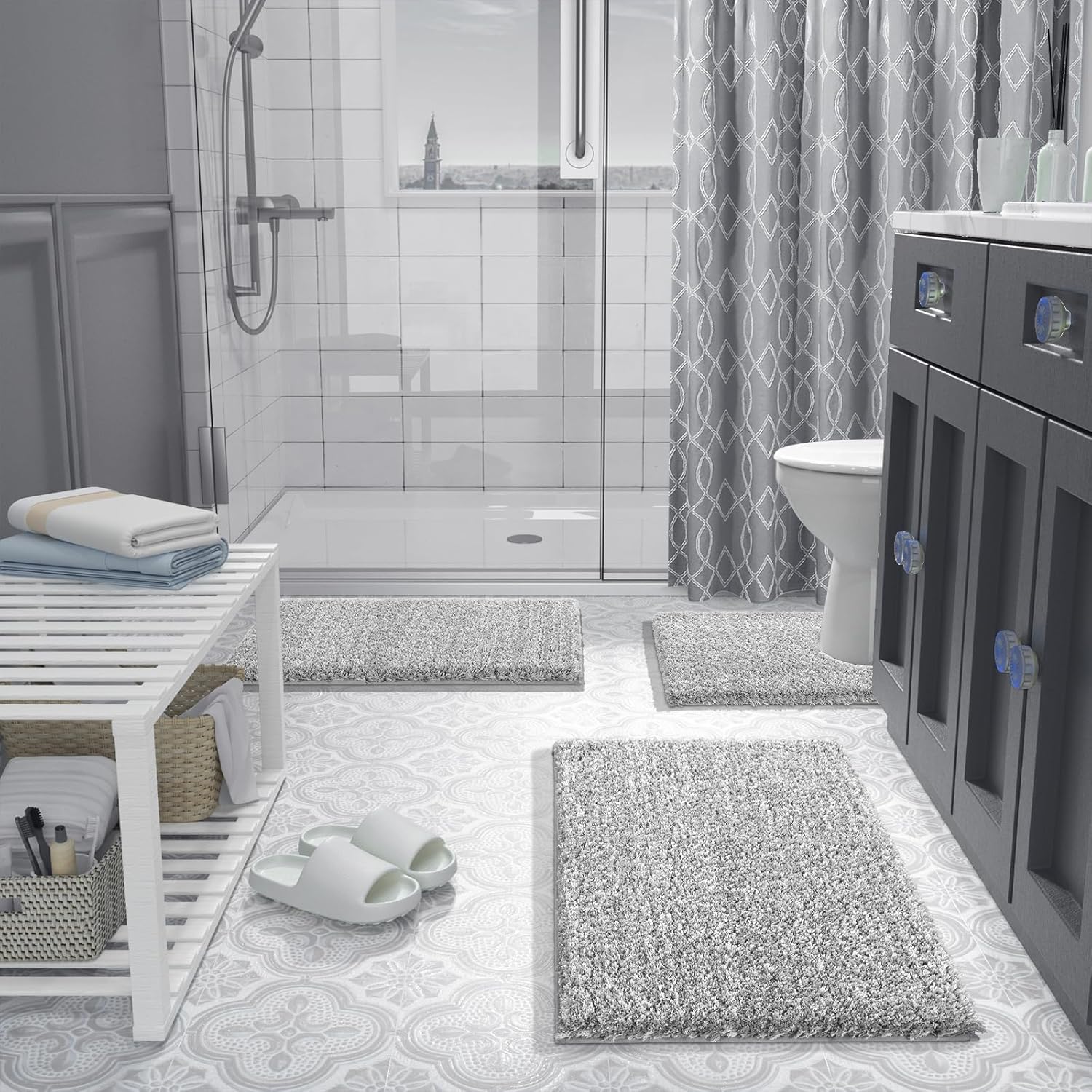 Yimobra Non Slip Bathroom Rug 36x24 Ultra Soft Microfiber Bath Mat