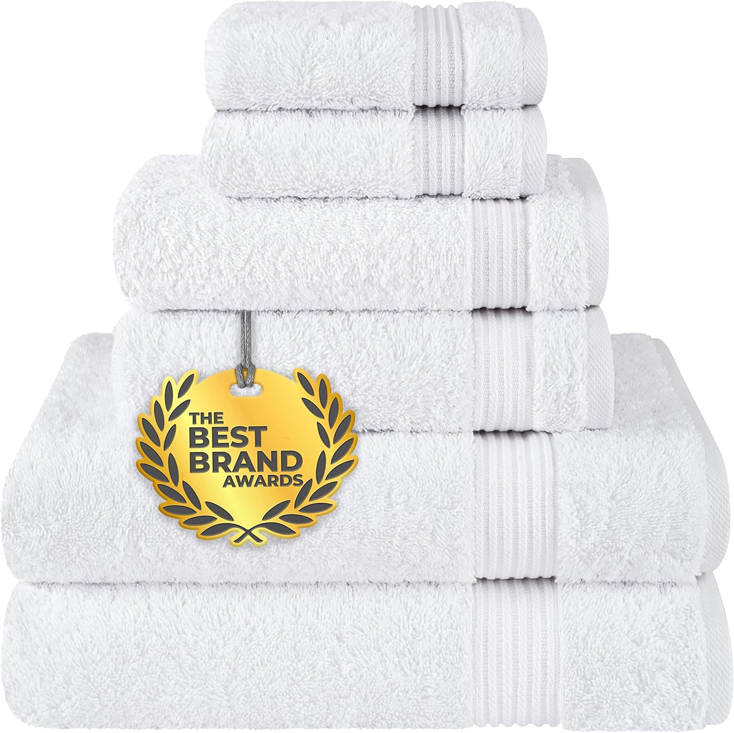 Cotton Paradise 6 Piece White Towel Set 1