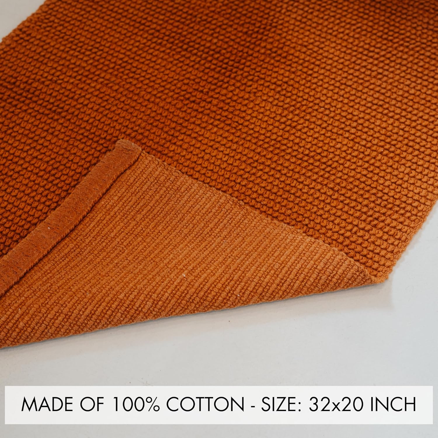 KIBAGA Boho Rug - 100 Cotton Bath Mat with Non-Slip Design