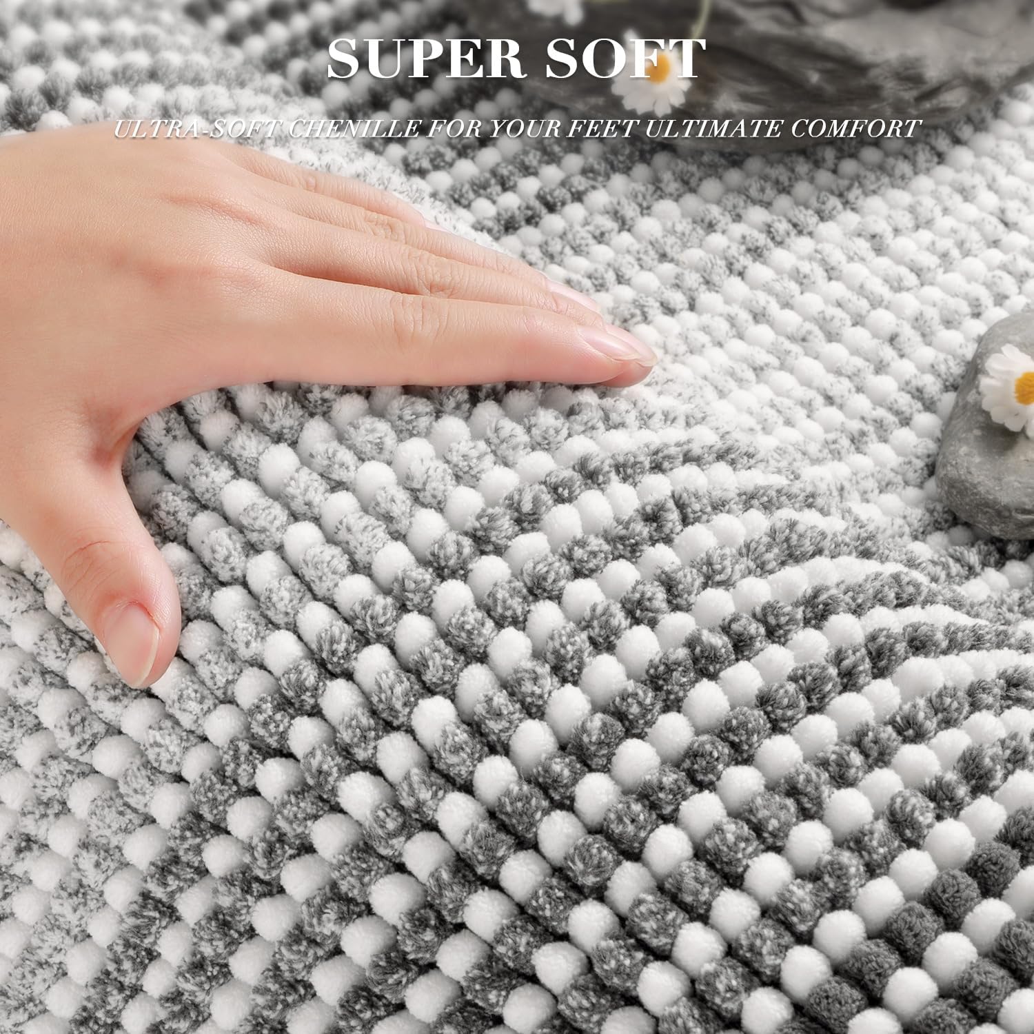 BSICPRO Premium Chenille Bath Mat Set 2 Piece