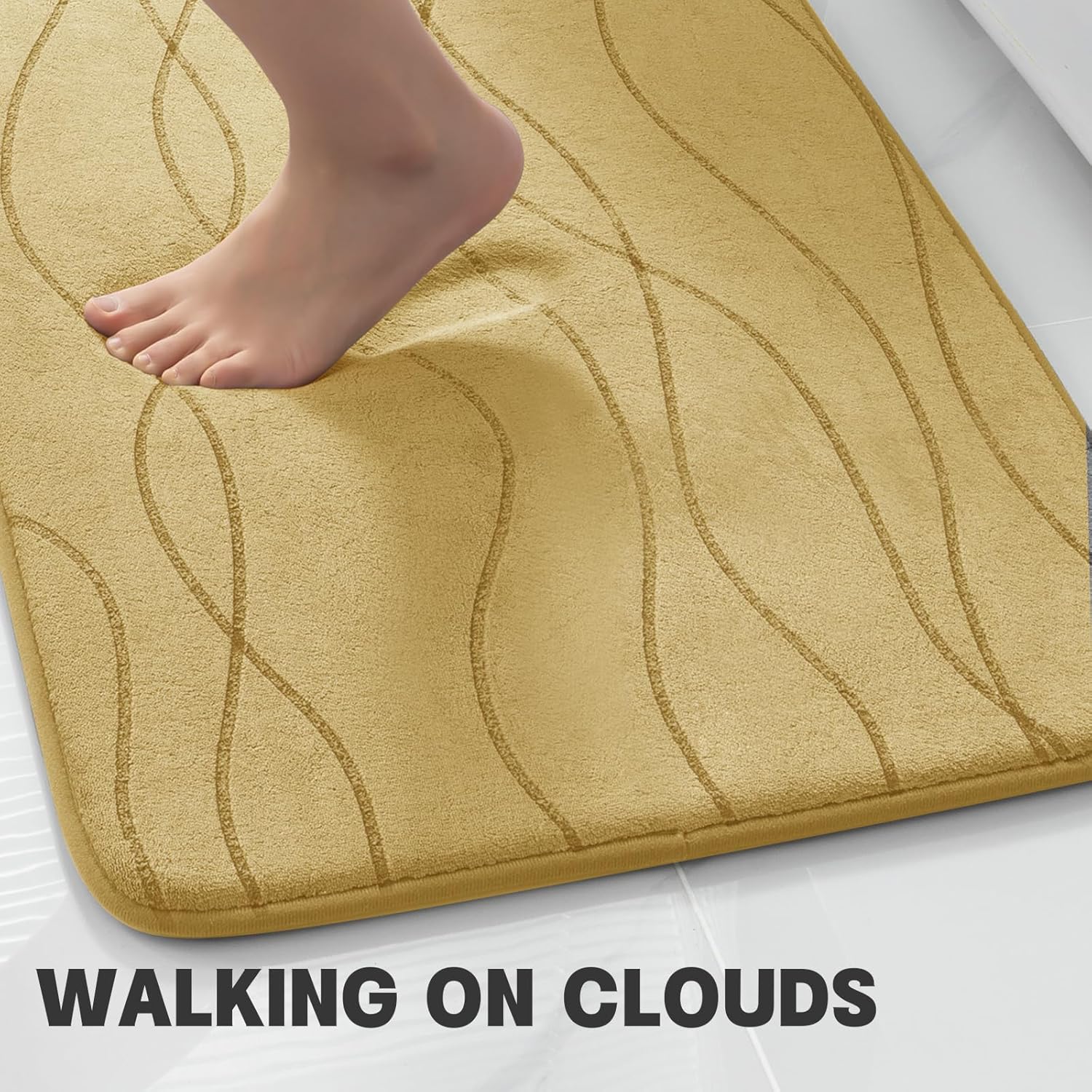 YIHOUSE 5 Piece Memory Foam Bath Mat Set