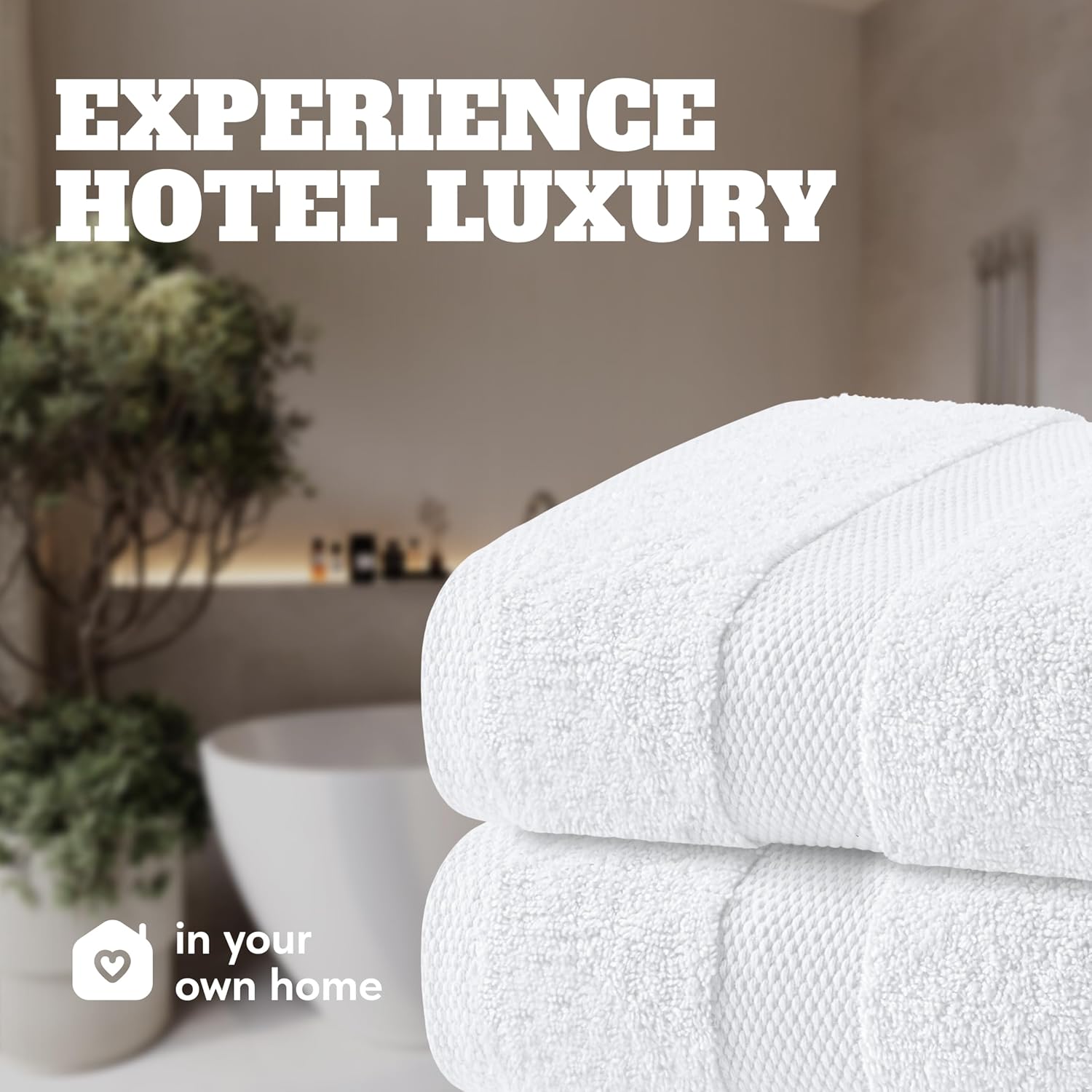 Wealuxe White Bath Towel Set of 4 - 27x54 Inch