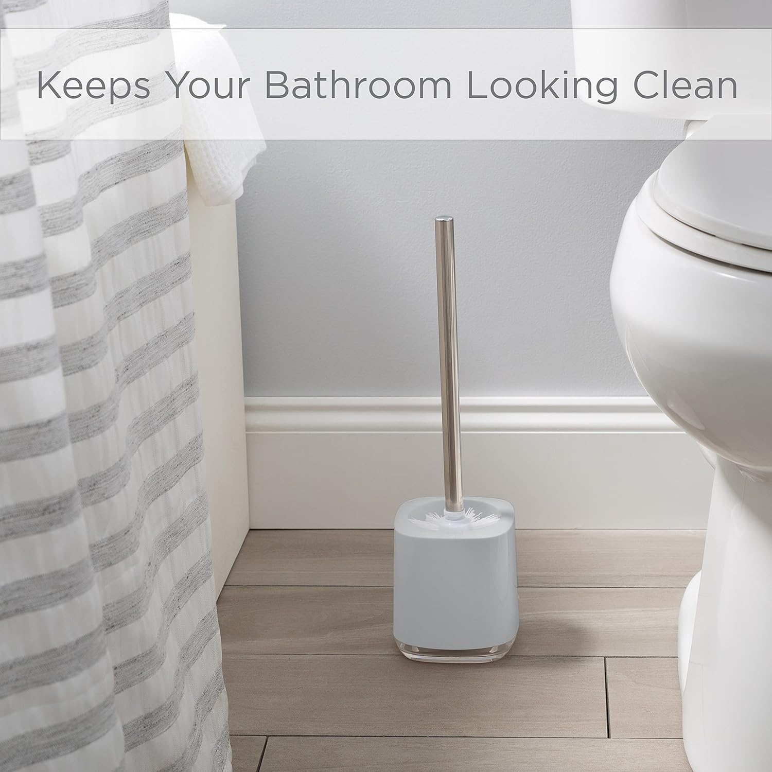 Bath Bliss Luxury Toilet Brush with Holder Grey