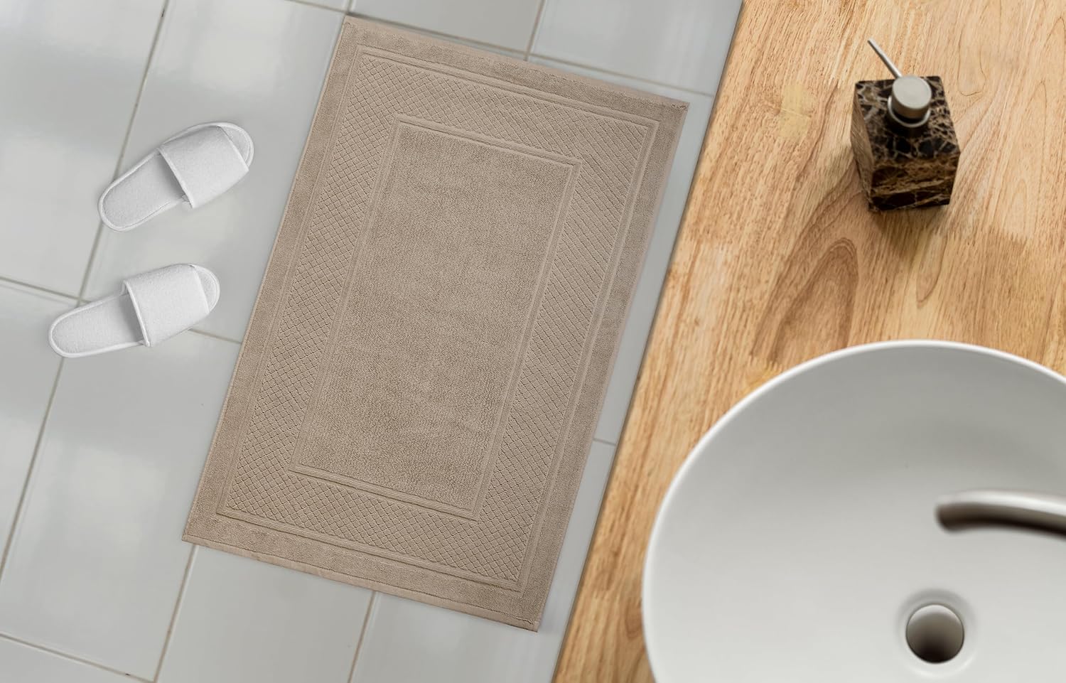 Avalon Towels Beige Bath Mat Set of 2 1