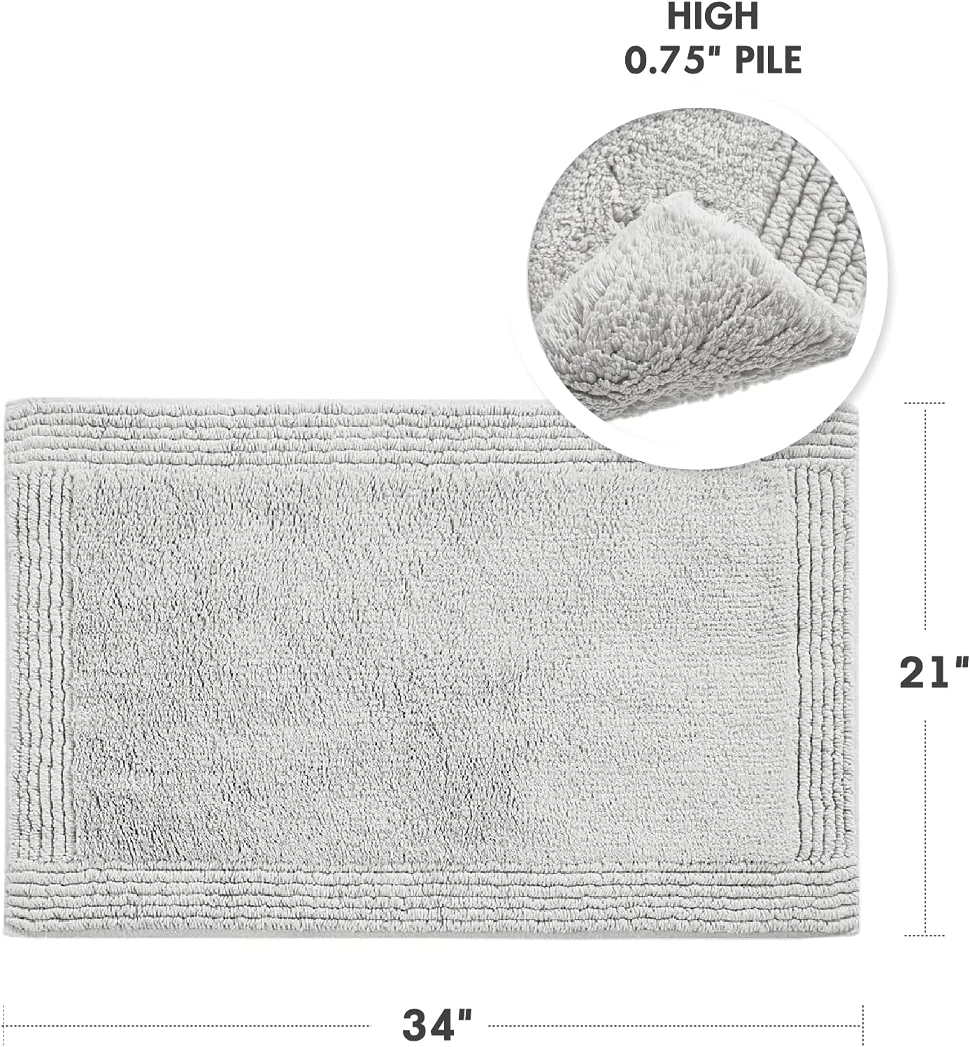 Madison Park Signature Splendor Reversible Bath Rug - 3000 GSM Cotton Plush
