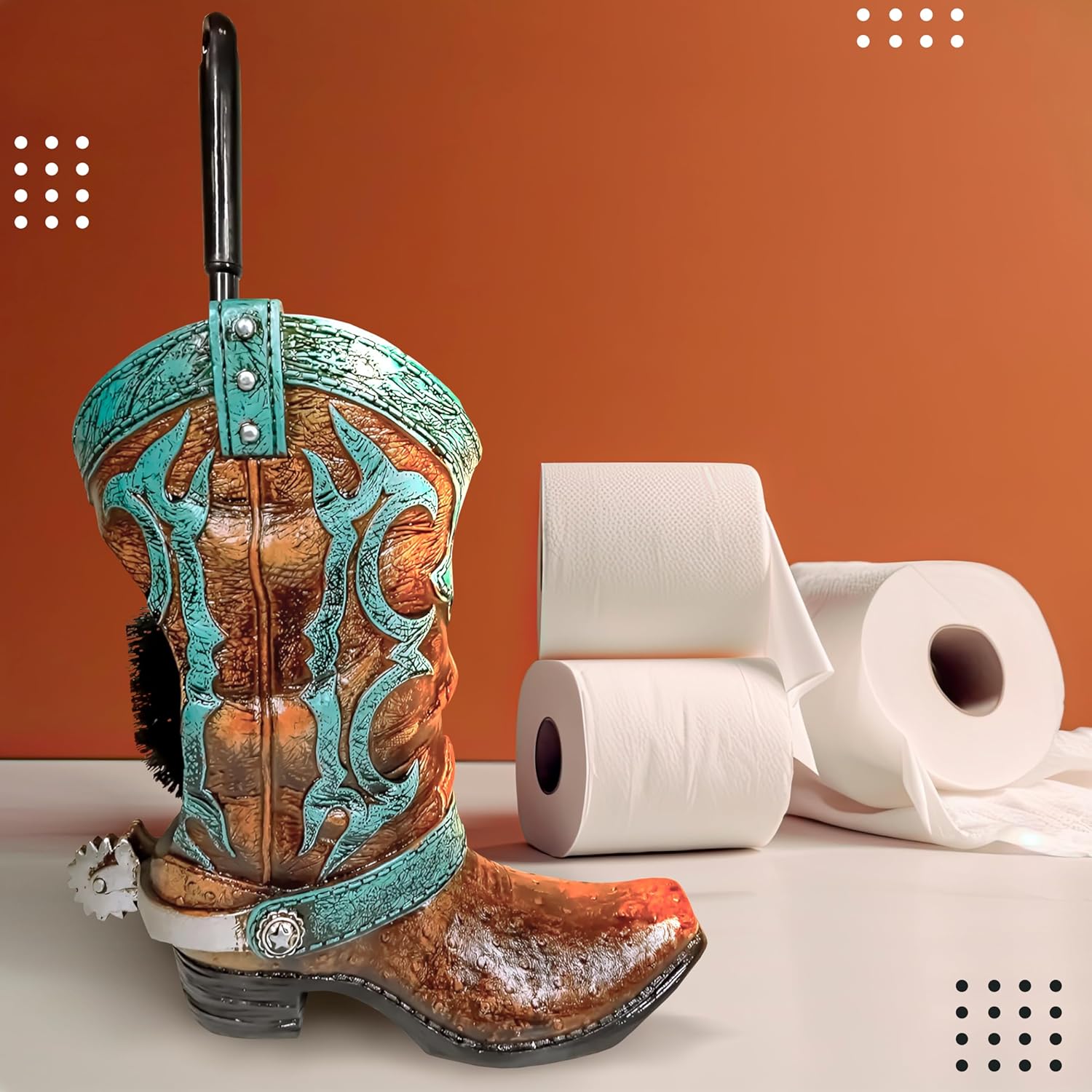 Granatan Cowboy Boot Toilet Brush Holder 1