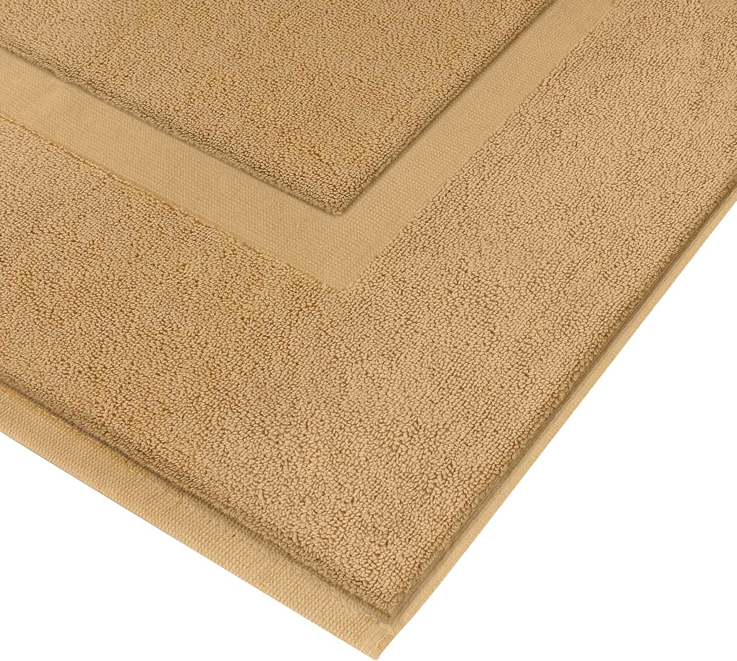 Utopia Towels Cotton Banded Rug 21x34 Inches Champagne 2 Pack