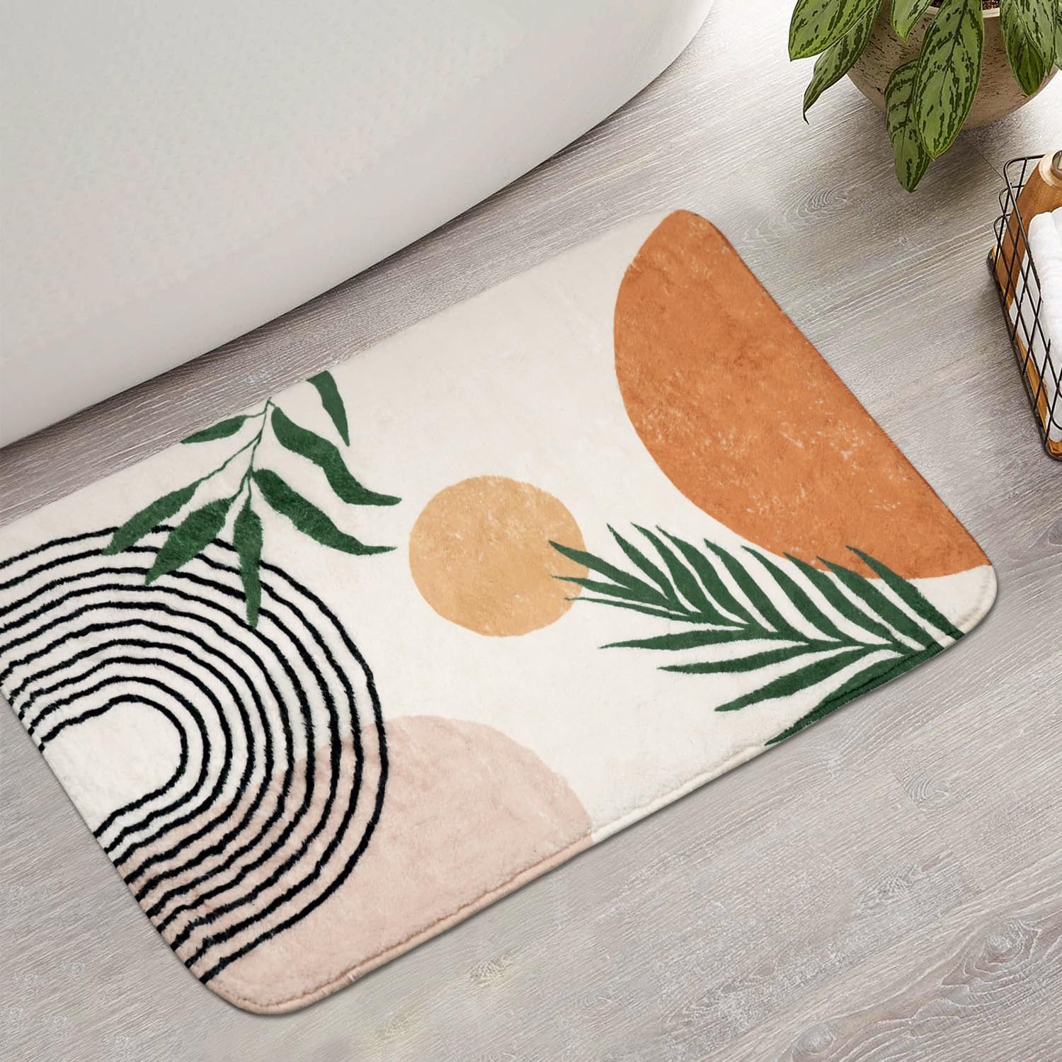 Bsheuancek Non-Slip Boho Bath Mat